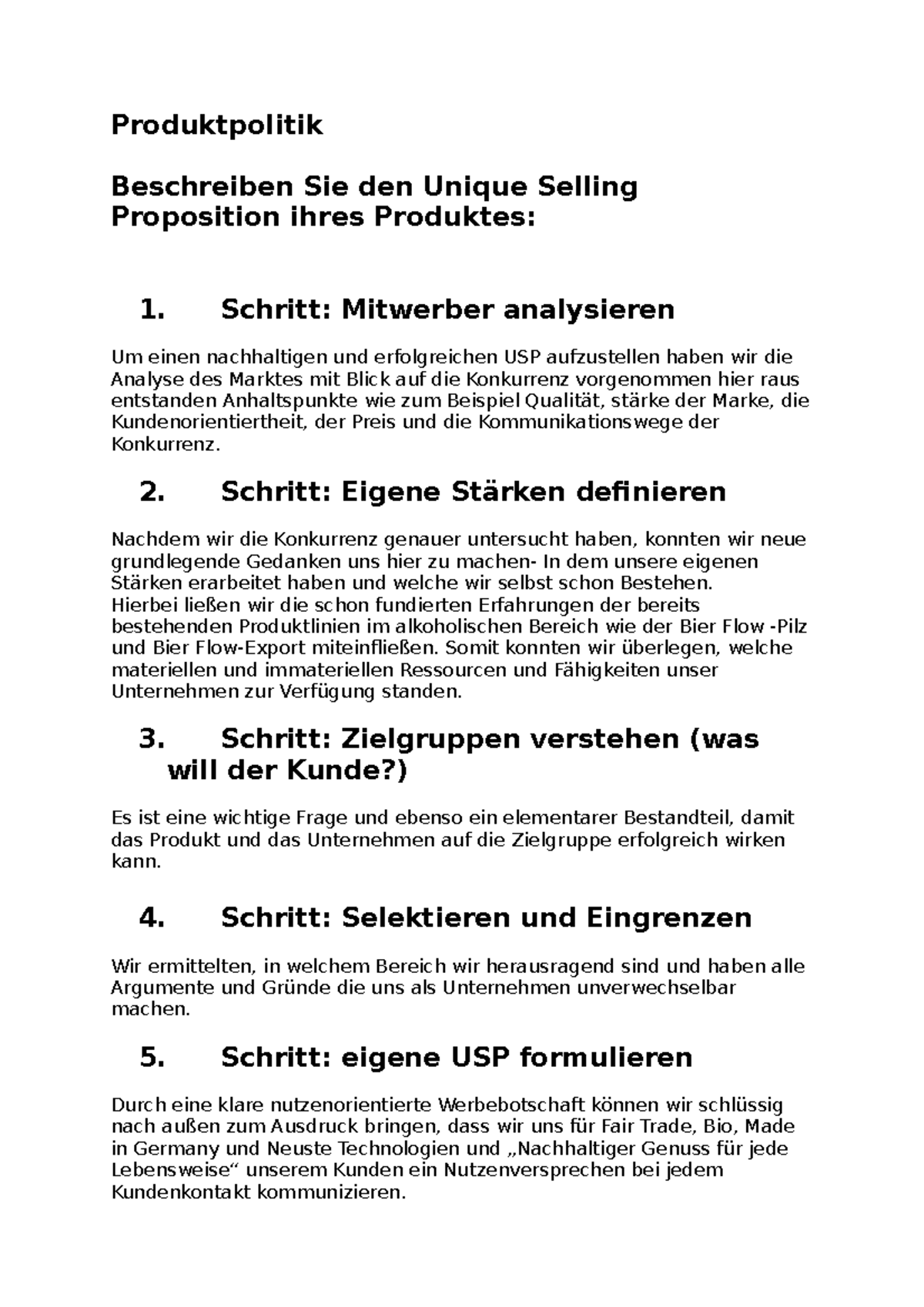 Klausurvorbereitung - Vorbereitung Auf Die Klausur - Produktpolitik ...