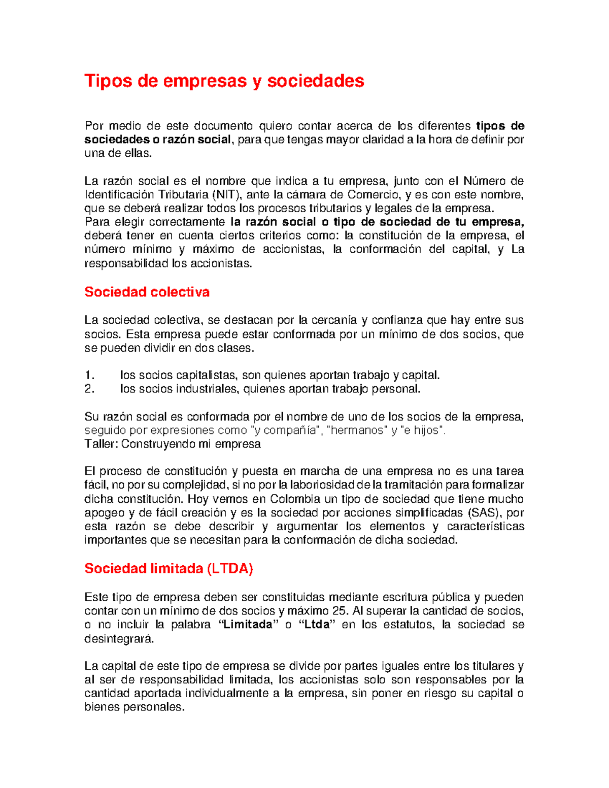 Tipos de empresas y sociedades - Julian Andres Blog - Tipos de empresas ...