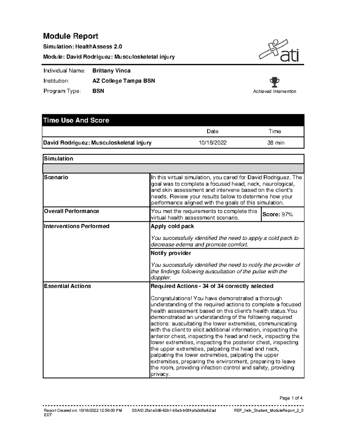 David Rodriguez Simulation Module Report - Module Report Achieved ...