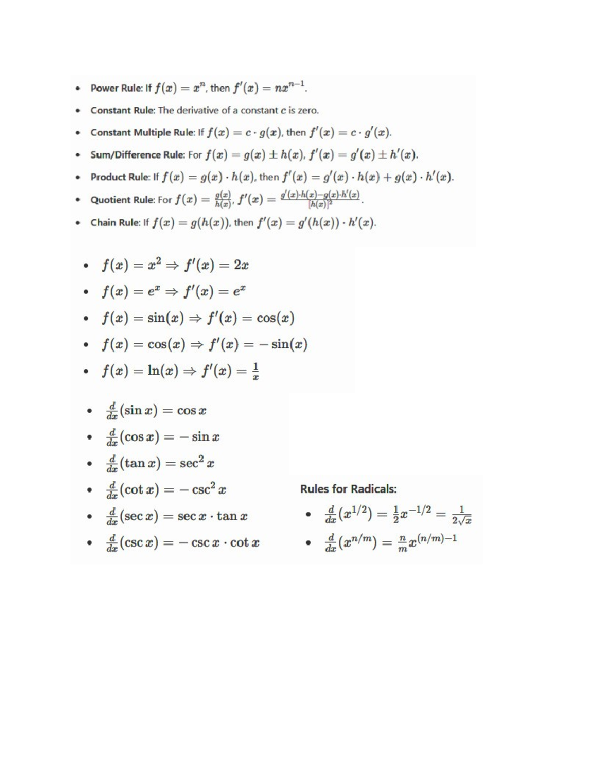 Untitled document - asd - information technology - Power Rule: If f(x ...