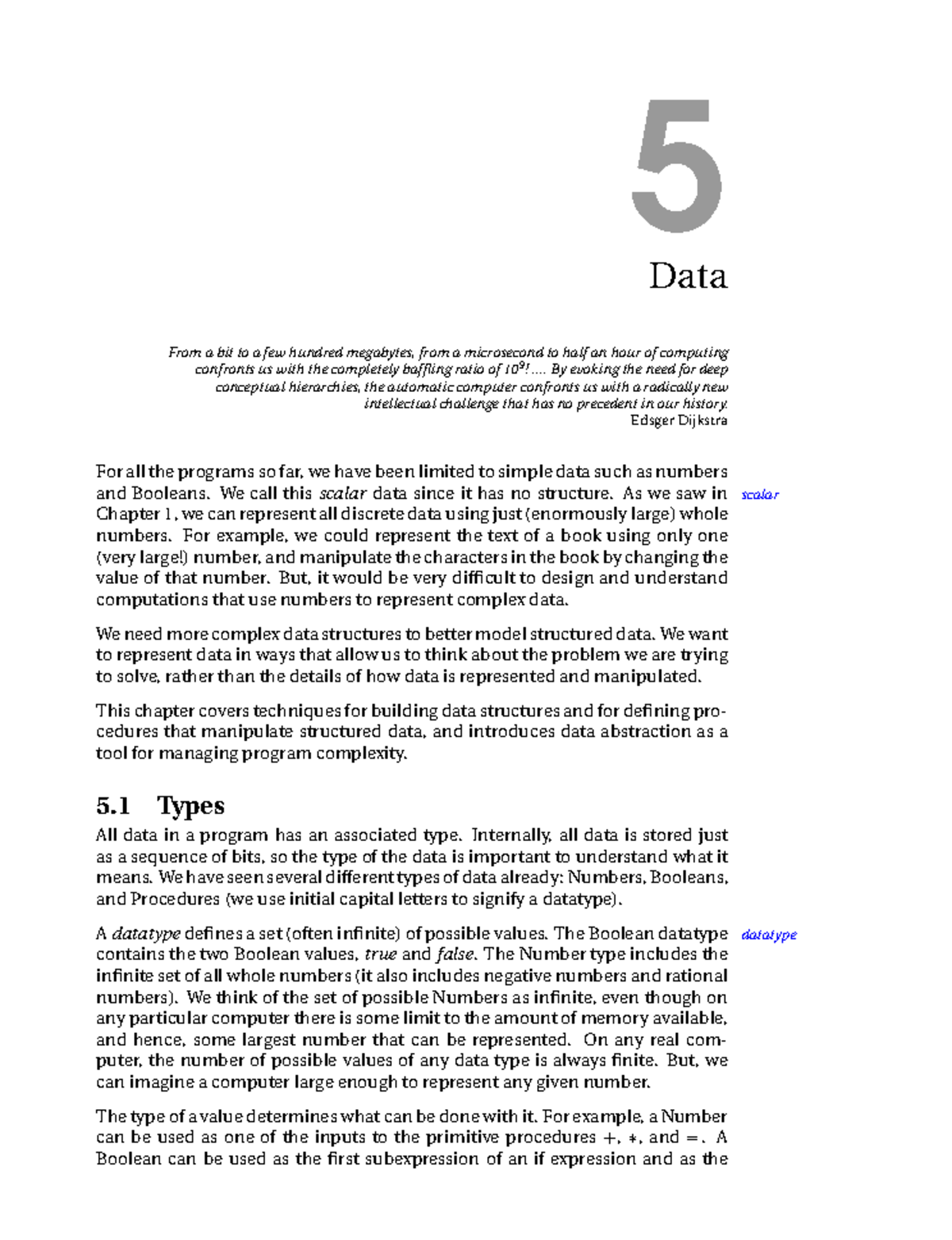 Chapter Five Introduction to Computing - 5 Data From a bit to a few ...