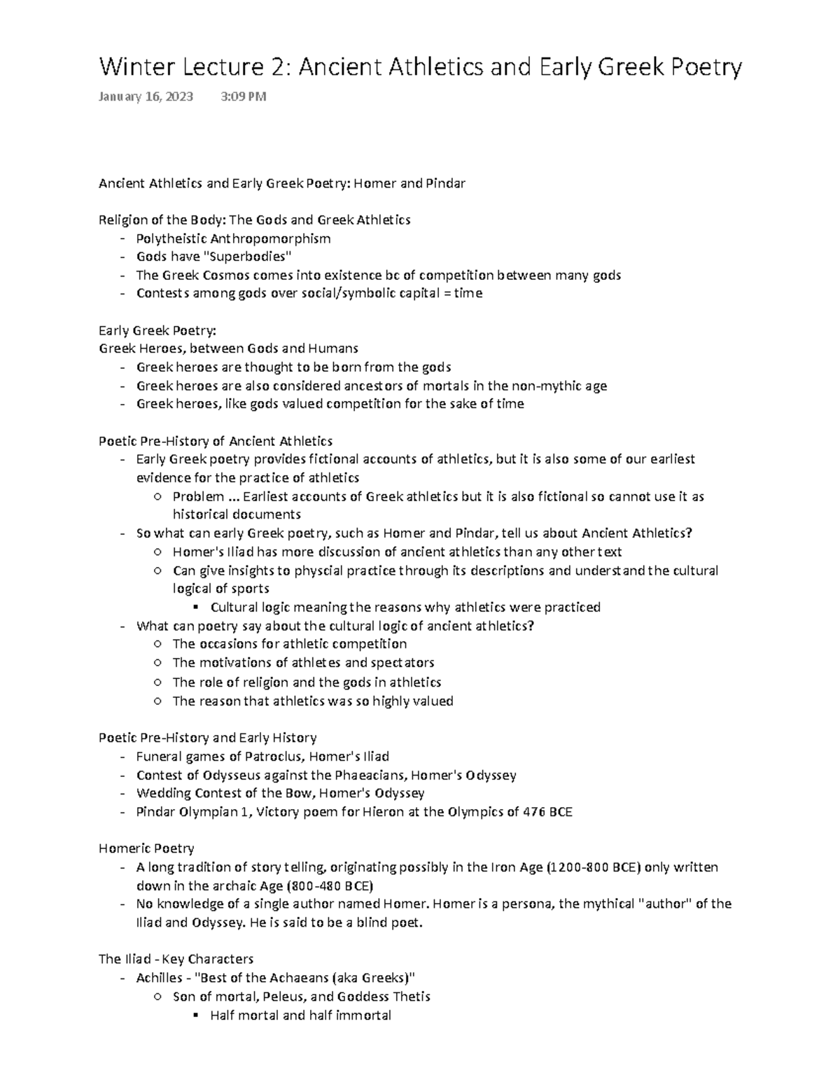 Winter+Lecture+2 - notes - Ancient Athletics and Early Greek Poetry ...