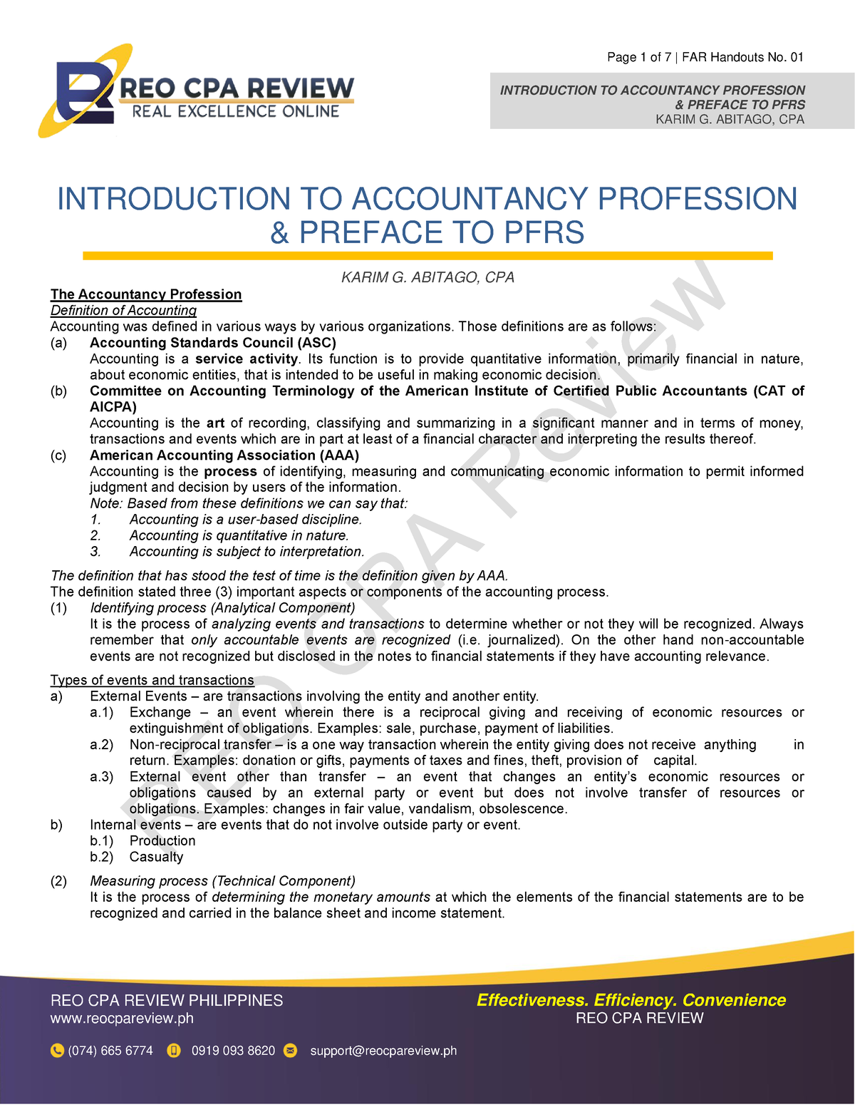 01 Introduction To Accountancy Profession And Preface To PFRS - REO CPA ...