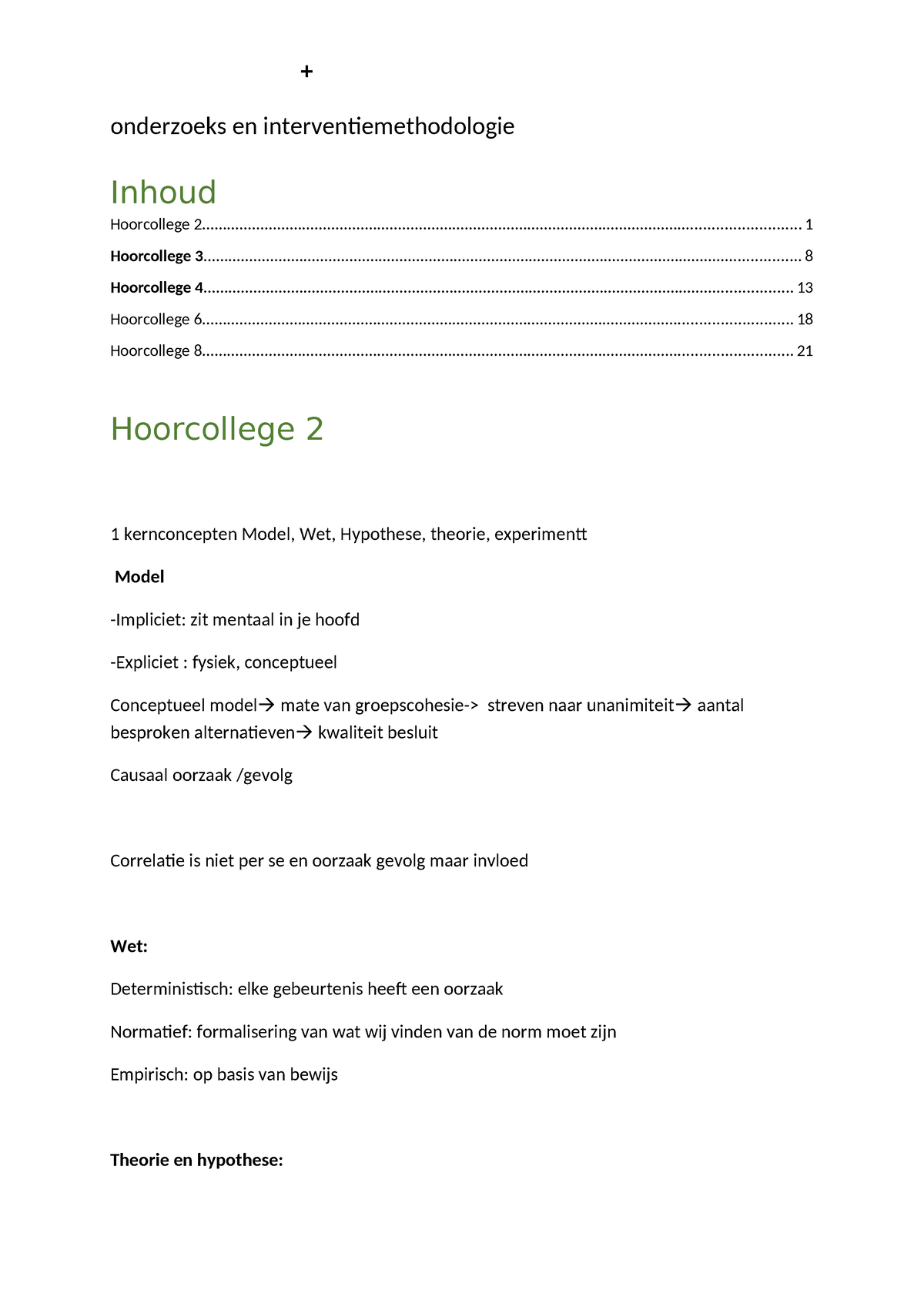 Hoorcollege 2 Onderzoeks En Interventiemethodologie - Onderzoeks En ...