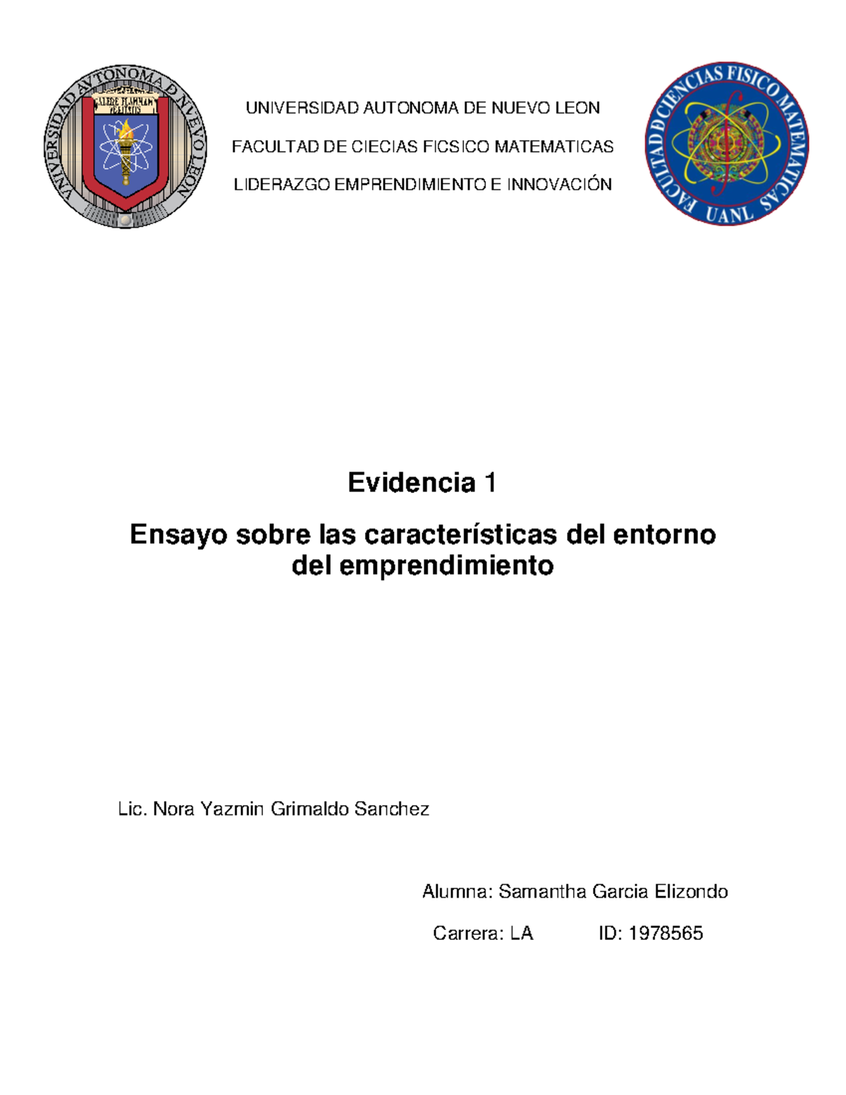 E1- evidencia admin - UNIVERSIDAD AUTONOMA DE NUEVO LEON FACULTAD DE ...