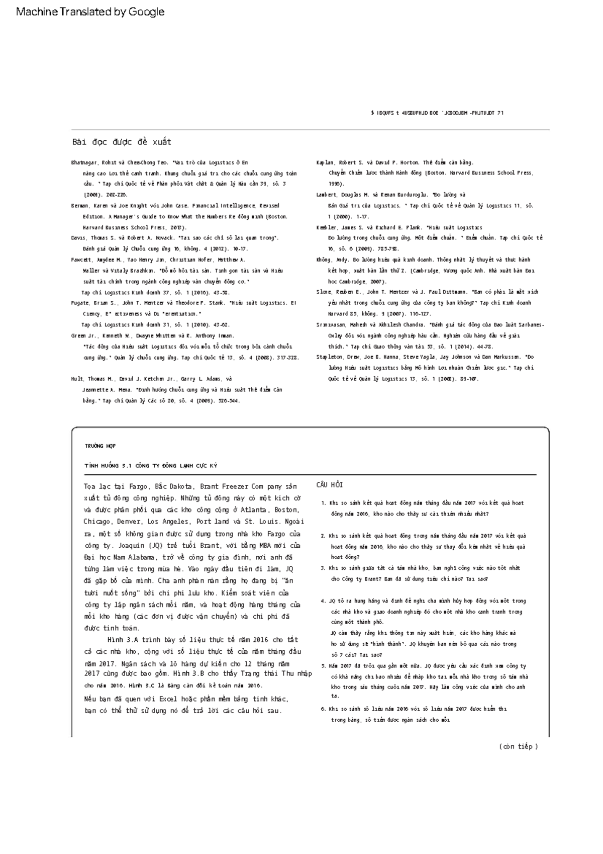 Chapter 3 Case translate TR ̄ÞNG HþP T¿p chí Logistics Kinh doanh