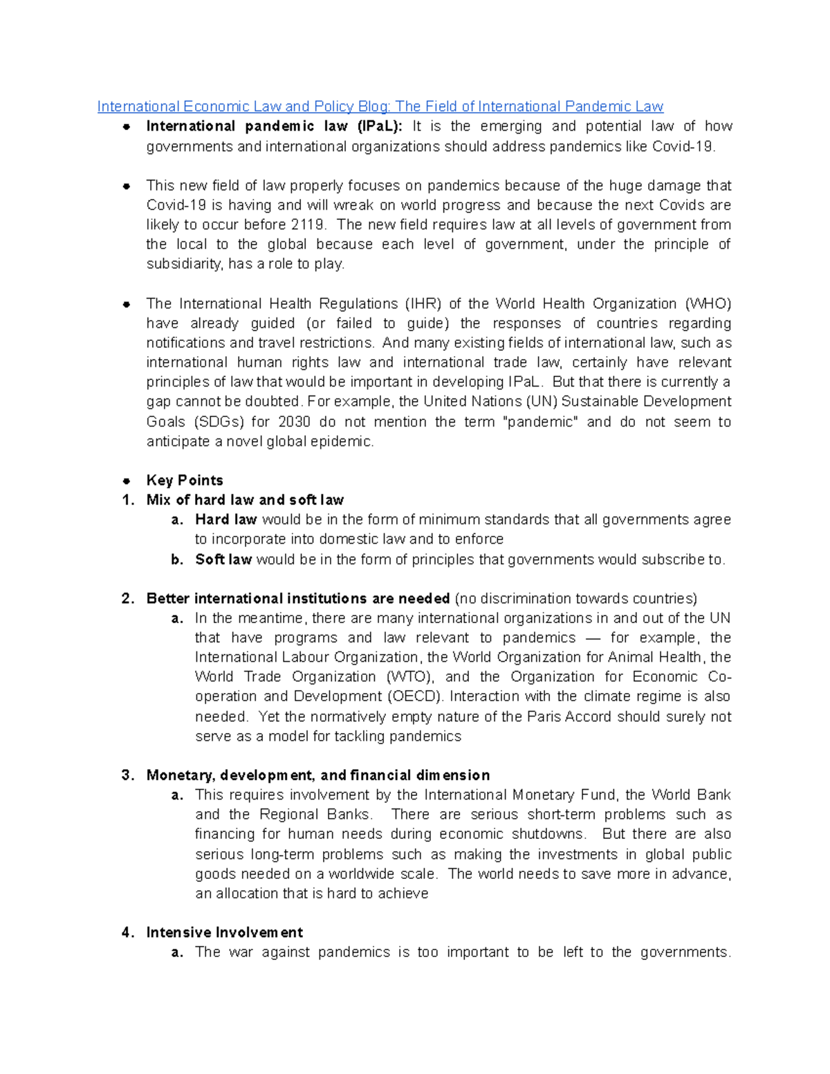 Bonus - International law and covid19 - International Economic Law and ...