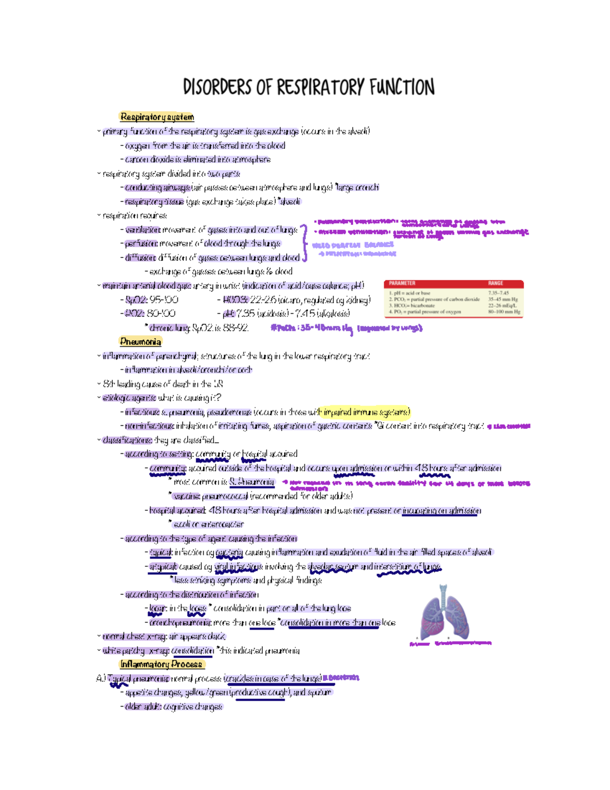 Exam 3 Notes - Respiratory system ~ primary function of the respiratory ...