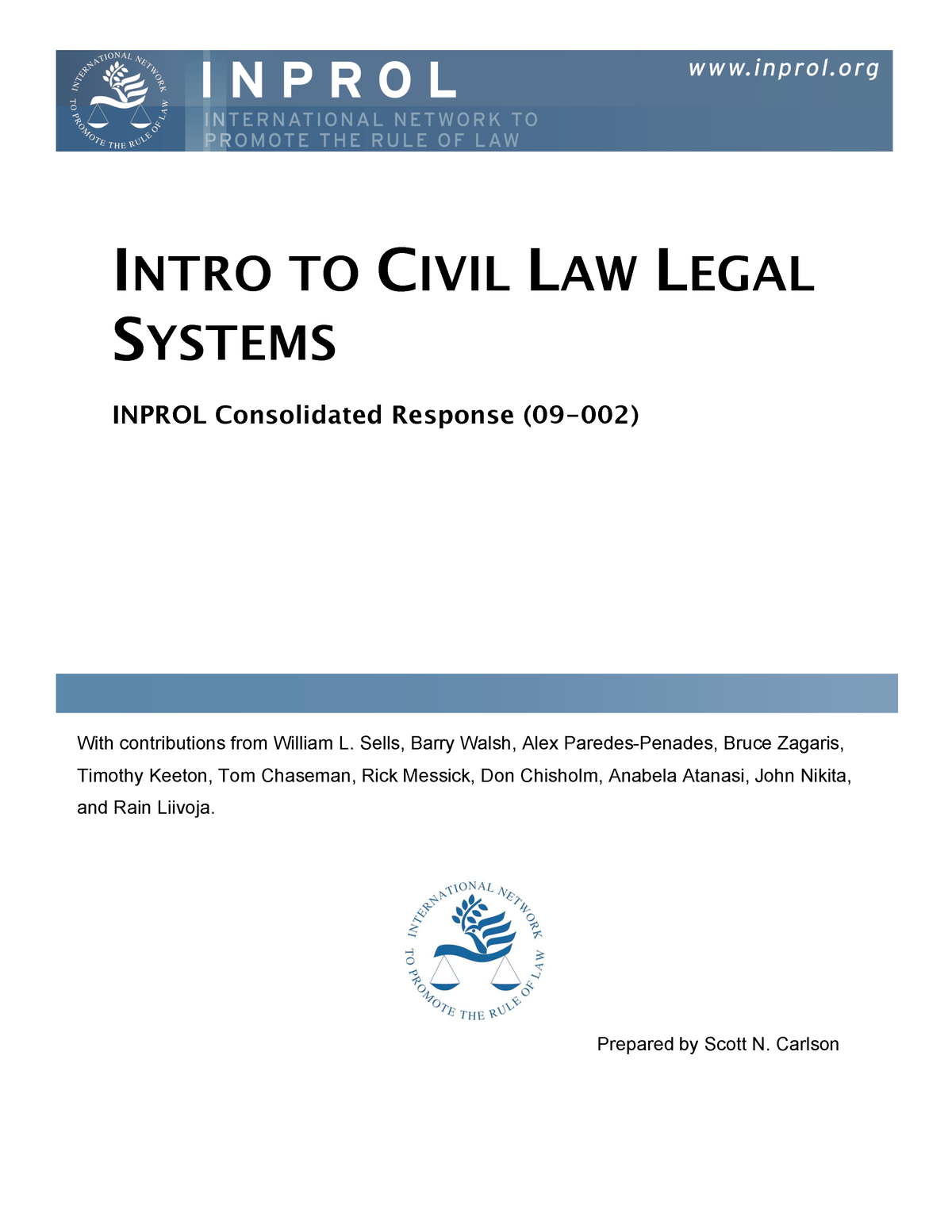 Introduction To Civil Law Legal Systems Intro To Civil Law Legal Systems Inprol Consolidated 0512