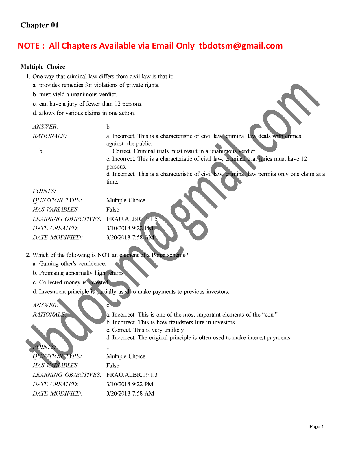 Test Bank And Solutions For Fraud Examination 6th Edition By Steve ...