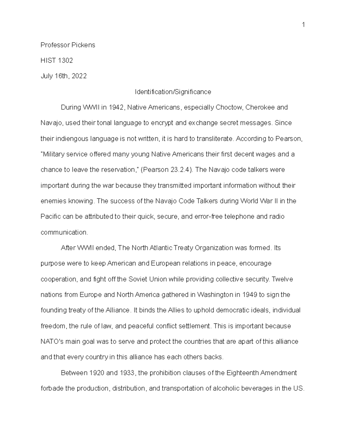 Exam 2 Hist 1302 - Essay History Exam - Professor Pickens HIST 1302 ...