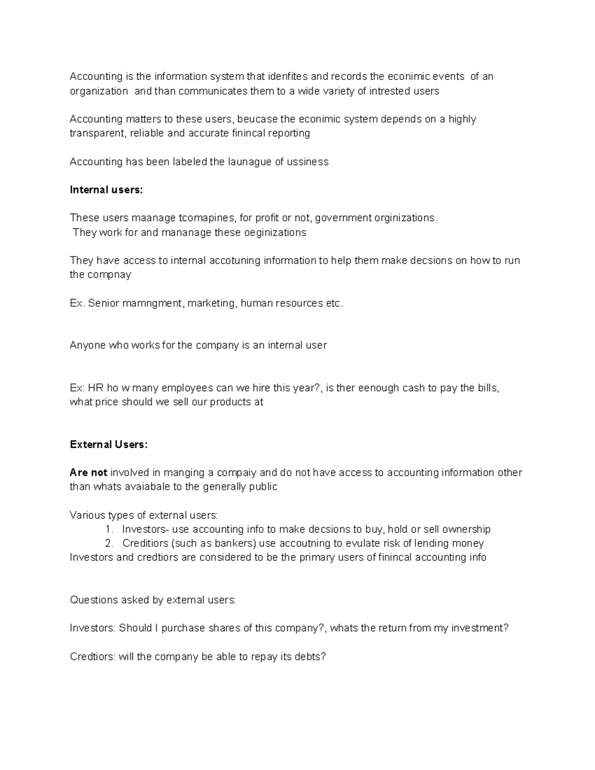 Accounting chapter 1 - lecture - Accounting is the information system ...
