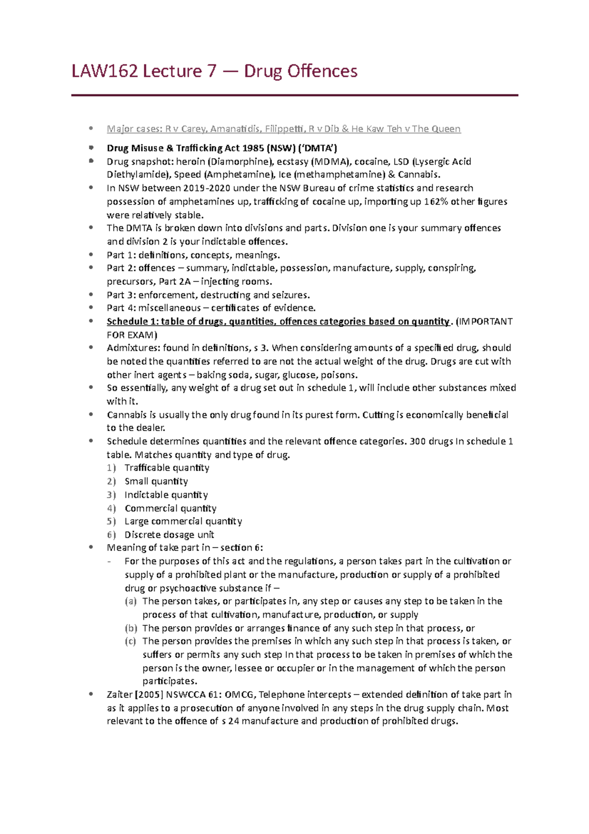 LAW162 Lecture 7 In NSW between 20192020 under the NSW Bureau of