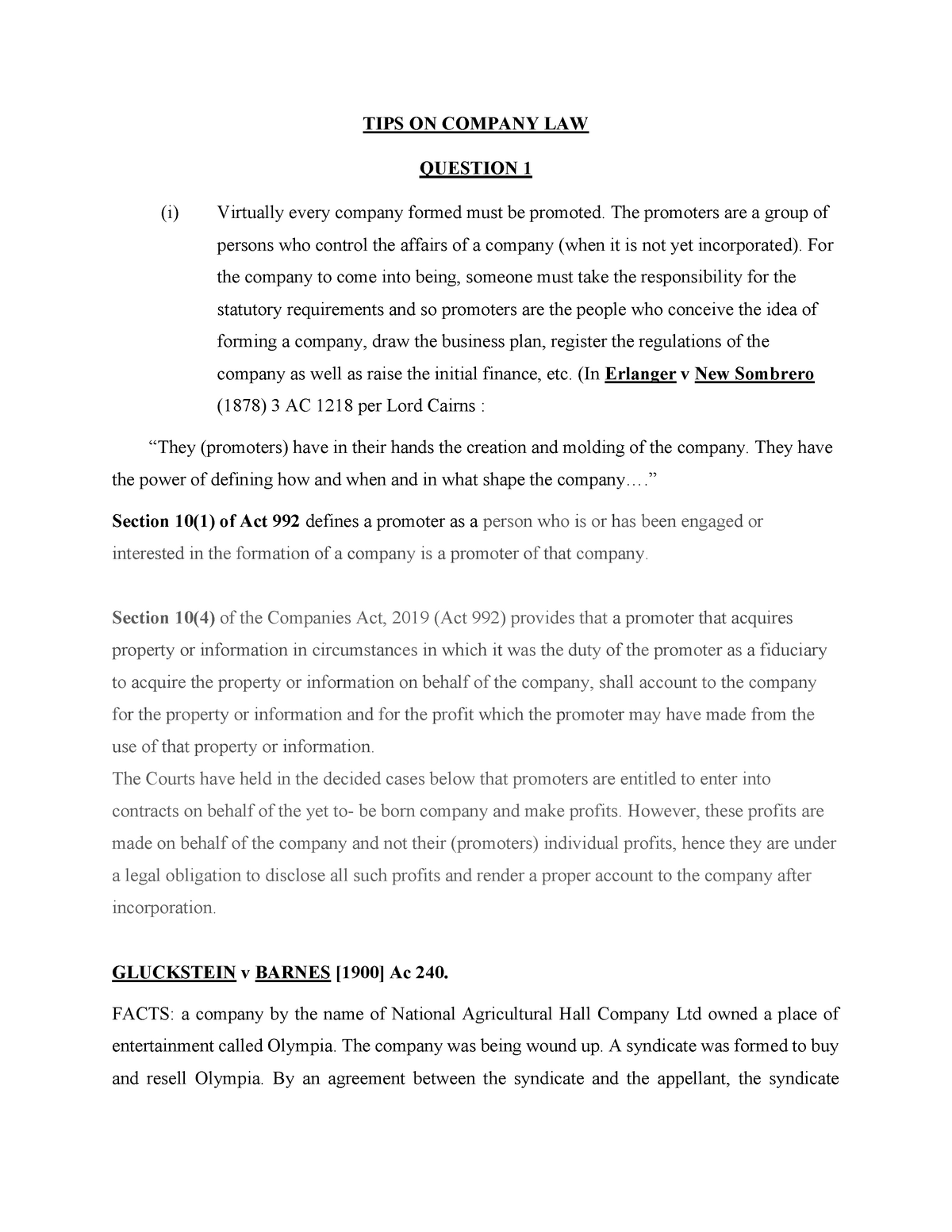 company law essay questions and answers pdf