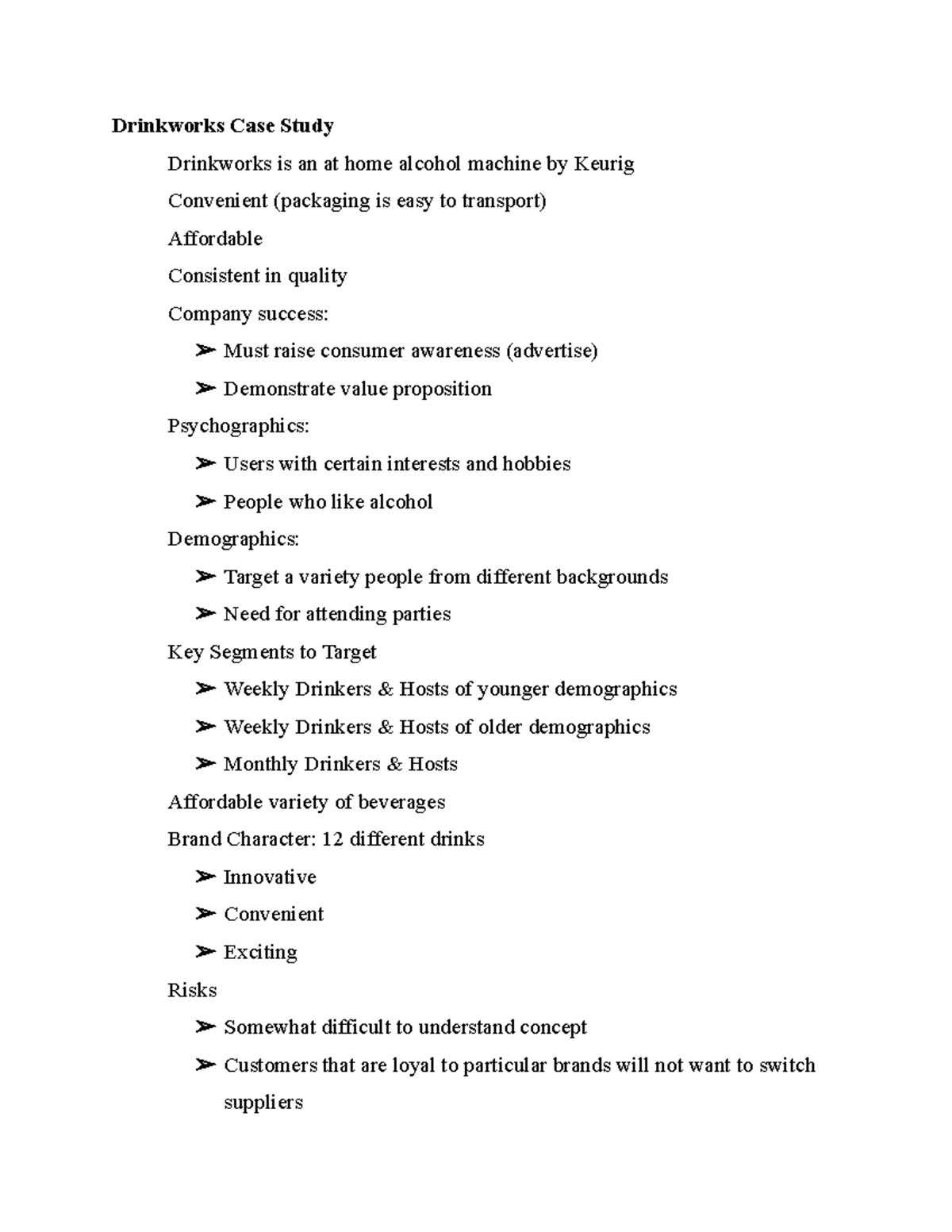 Innovation Assignment 7b Drinkworks Case Study Drinkworks is an at