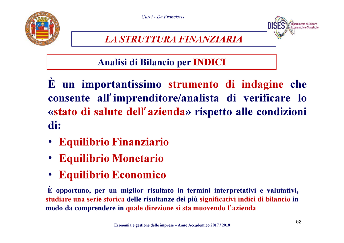 02 Analisi Di Bilancio Per Indici 52 La Struttura Finanziaria È Un Importantissimo Strumento 1174