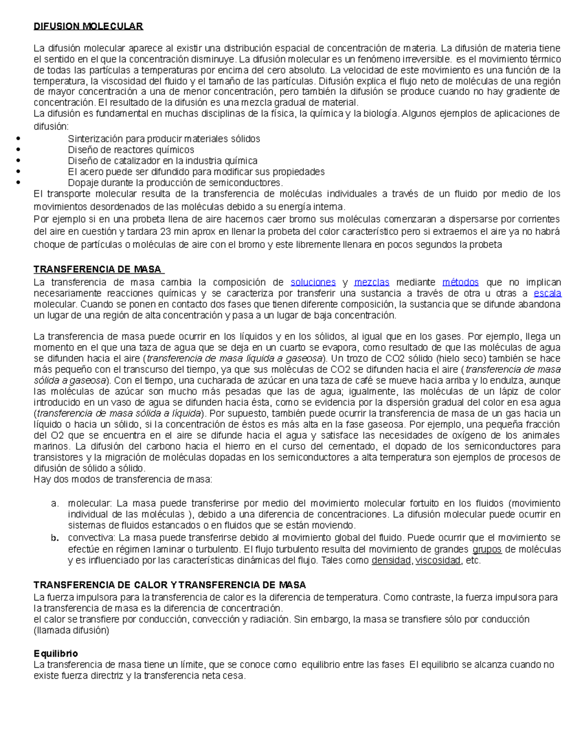 Difusion Molecular DIFUSION MOLECULAR La difusión molecular aparece