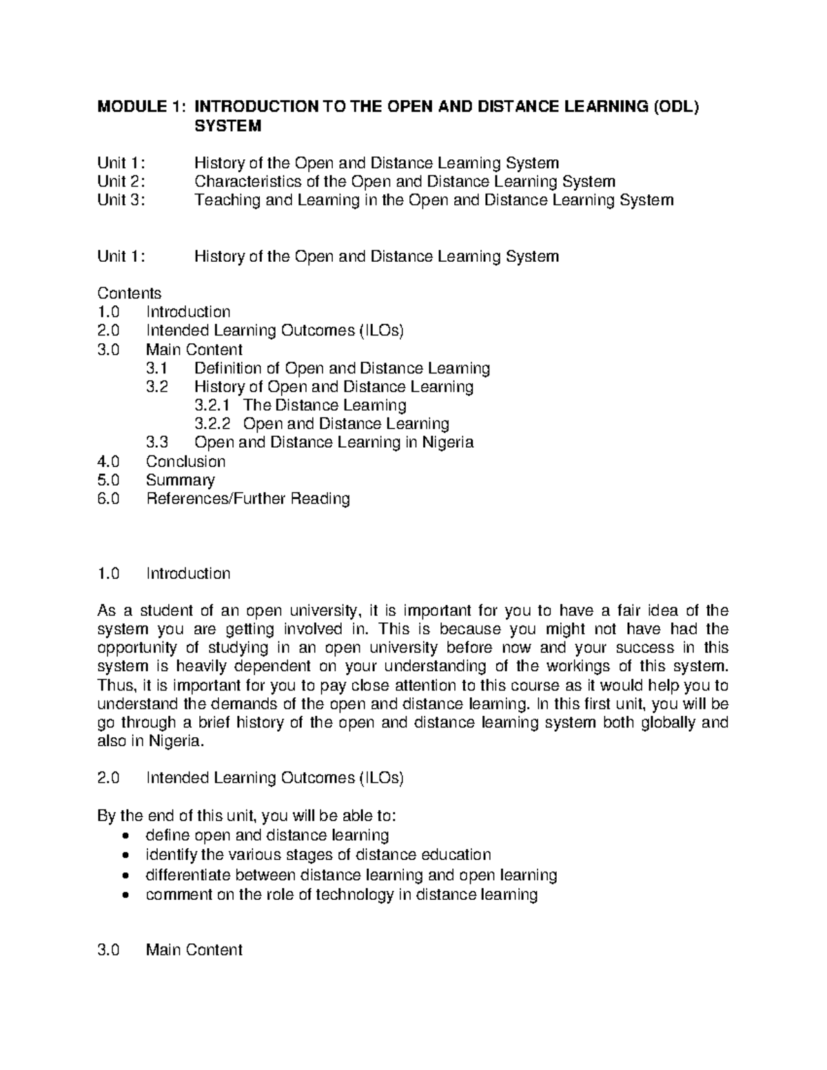 GST107- Module 1 - Study materials - MODULE 1: INTRODUCTION TO THE OPEN ...