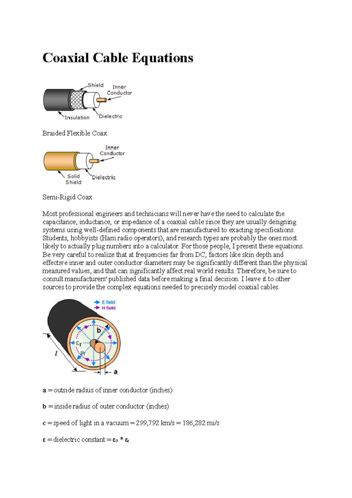 Coaxial Cable Equations202301 Elektro Polinema Studocu