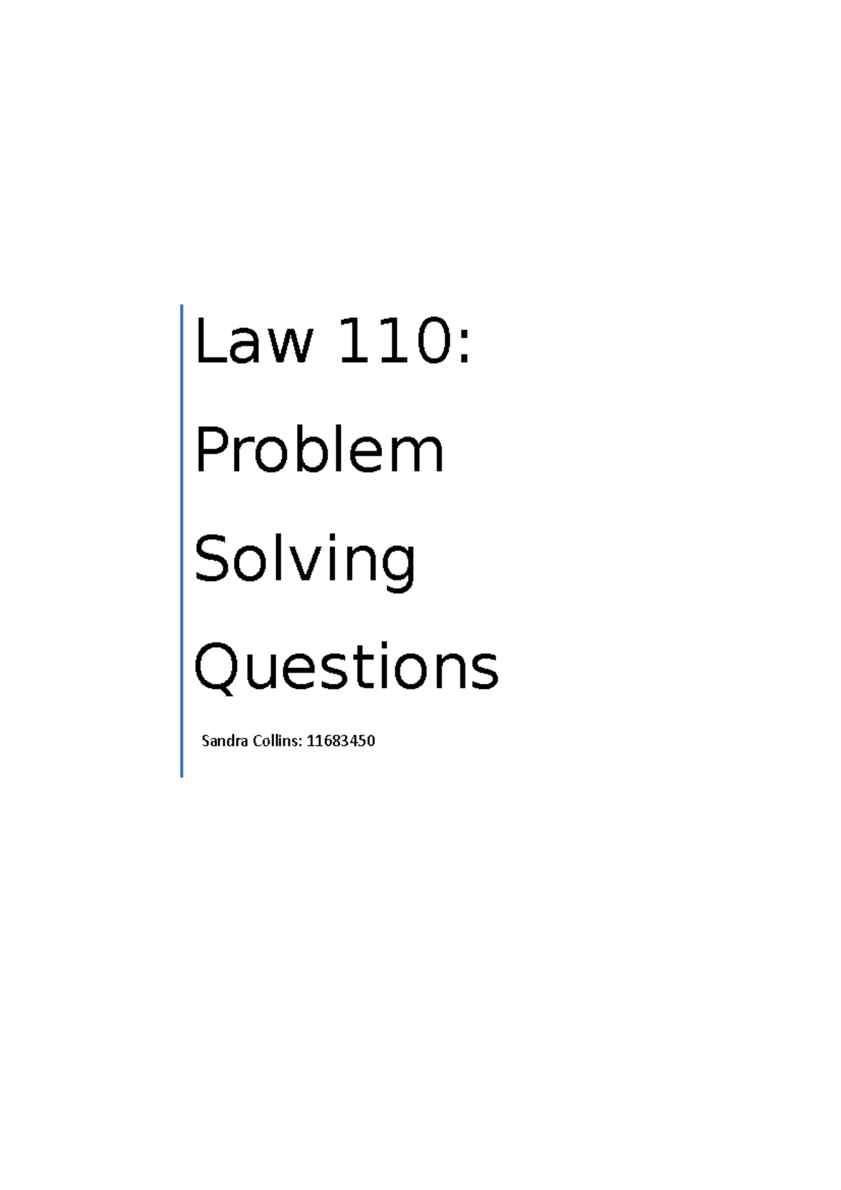 problem solving law question