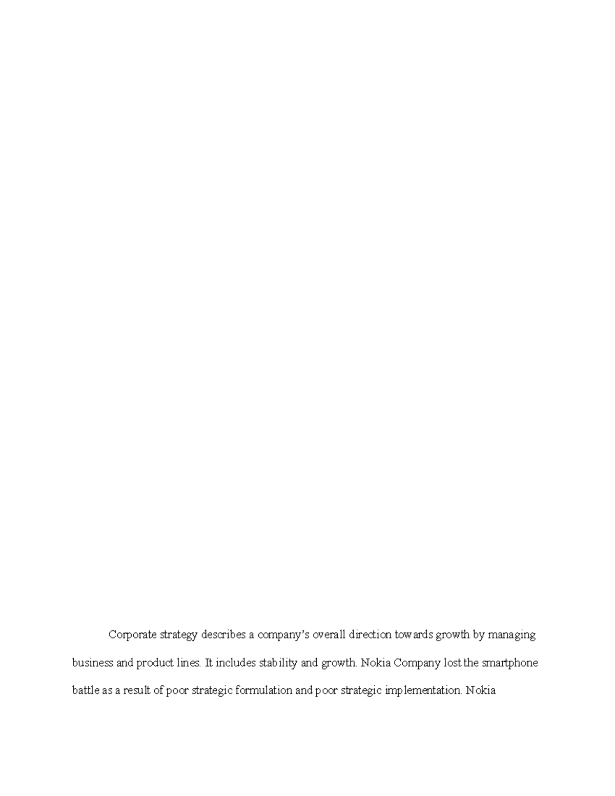 Week 3 Strategic Formulation and Strategic Implementations - Corporate ...