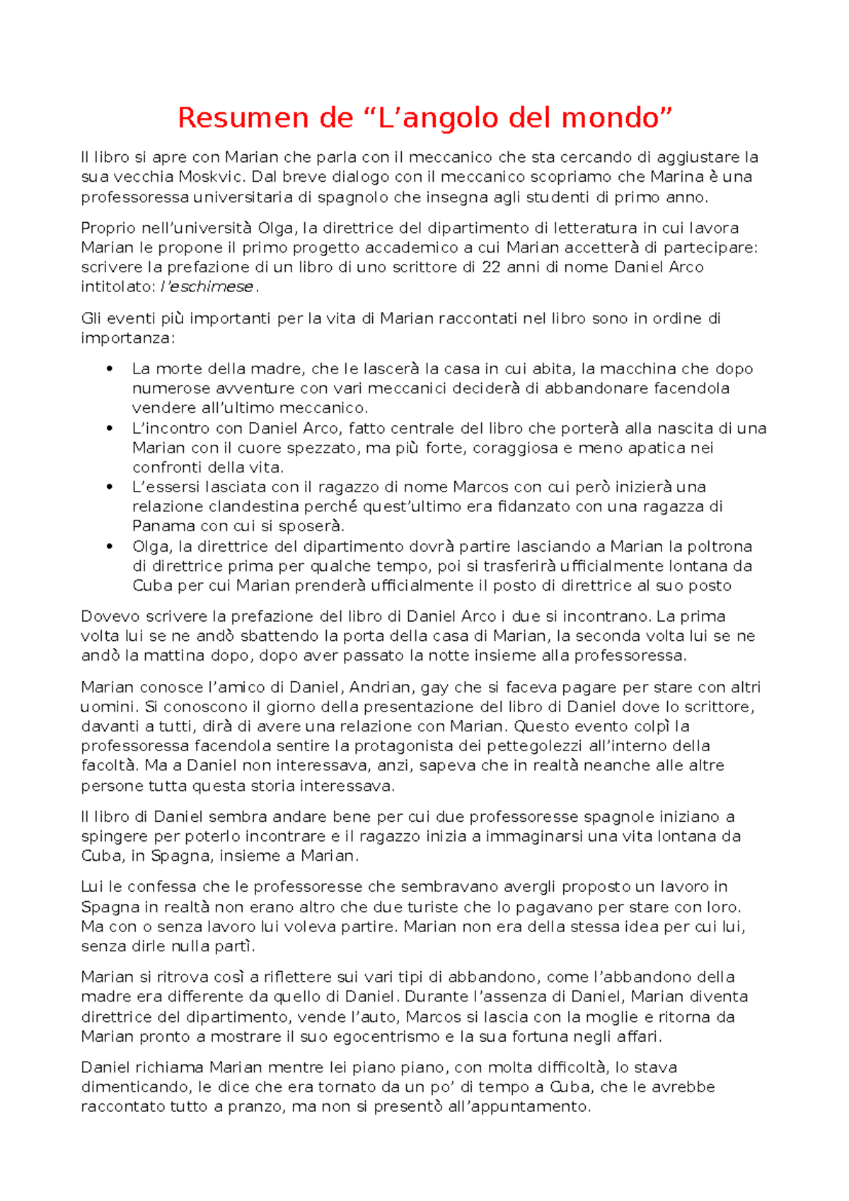 L angolo del mondo libro di mylene pintado Resumen de “L’angolo del