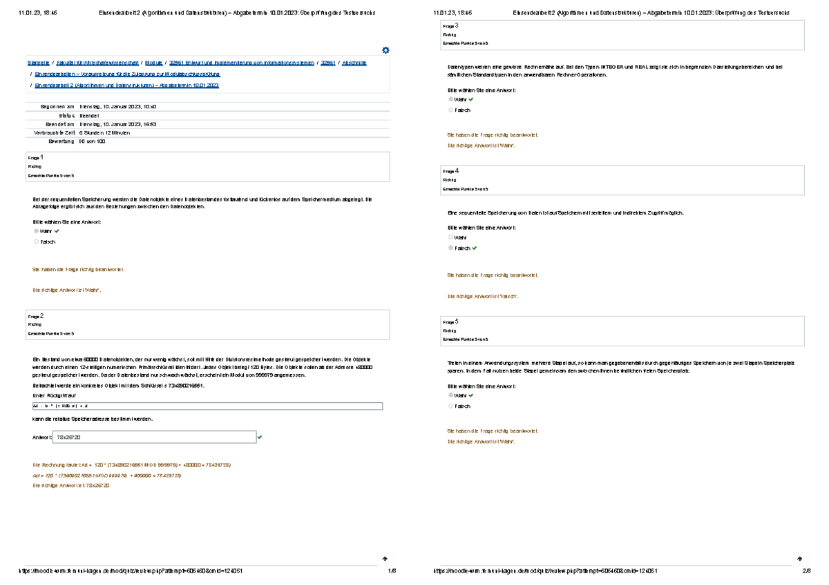 00814 WS22 mit Lösung - Einsendearbeit - Startseite / Fakultät für ...