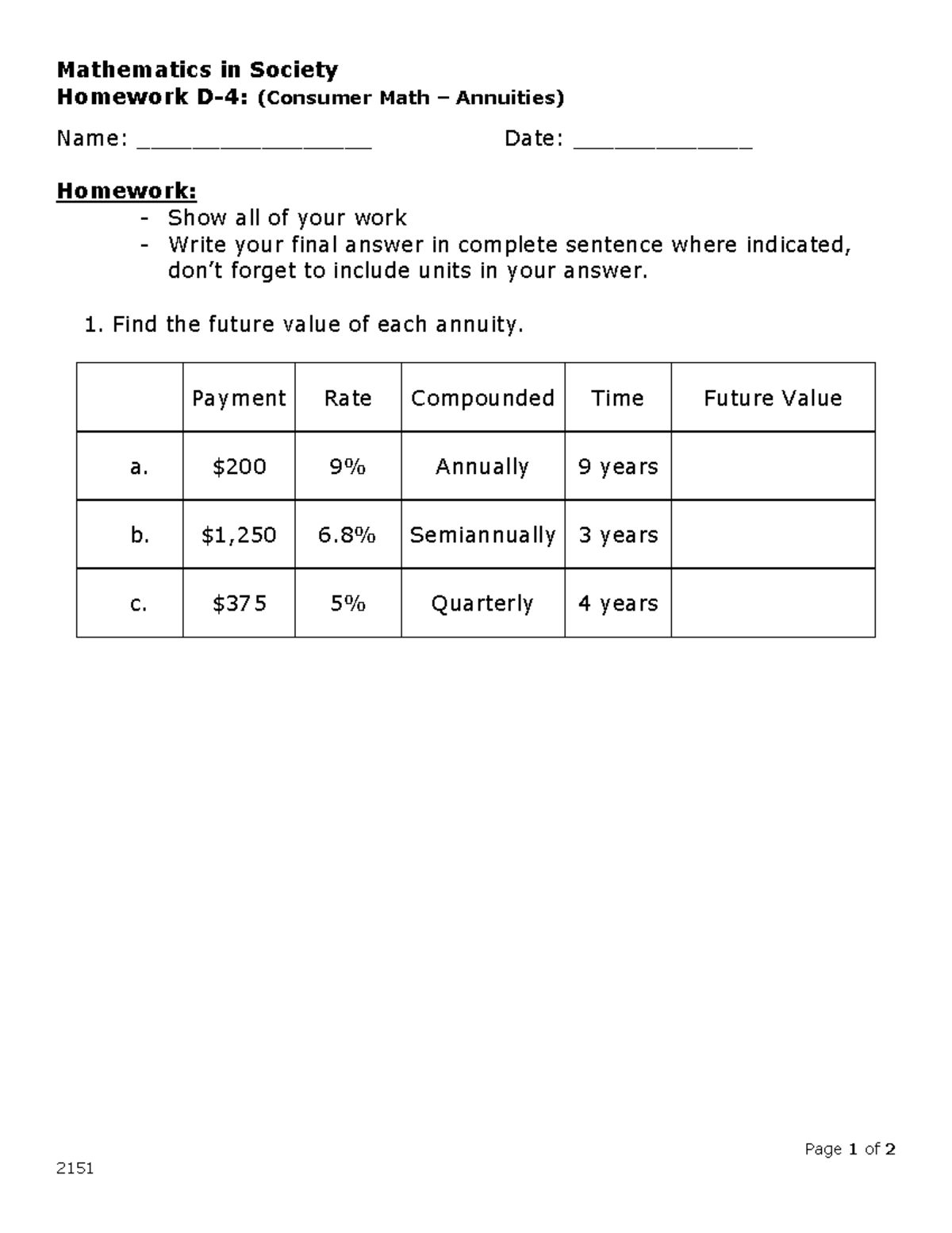 HW D-4 - It is only for assignment purposes and it can help to practice ...