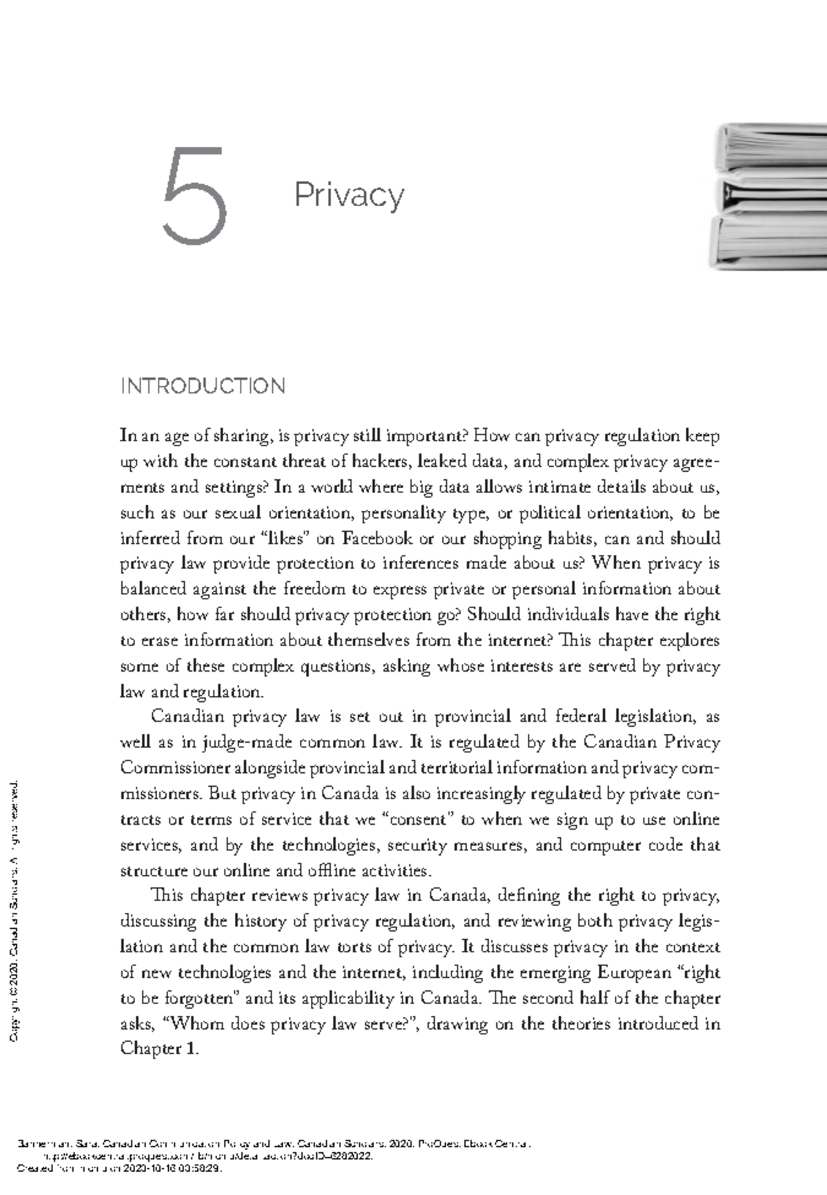 2lw3 textbook chapter 5 - INTRODUCTION In an age of sharing, is privacy ...