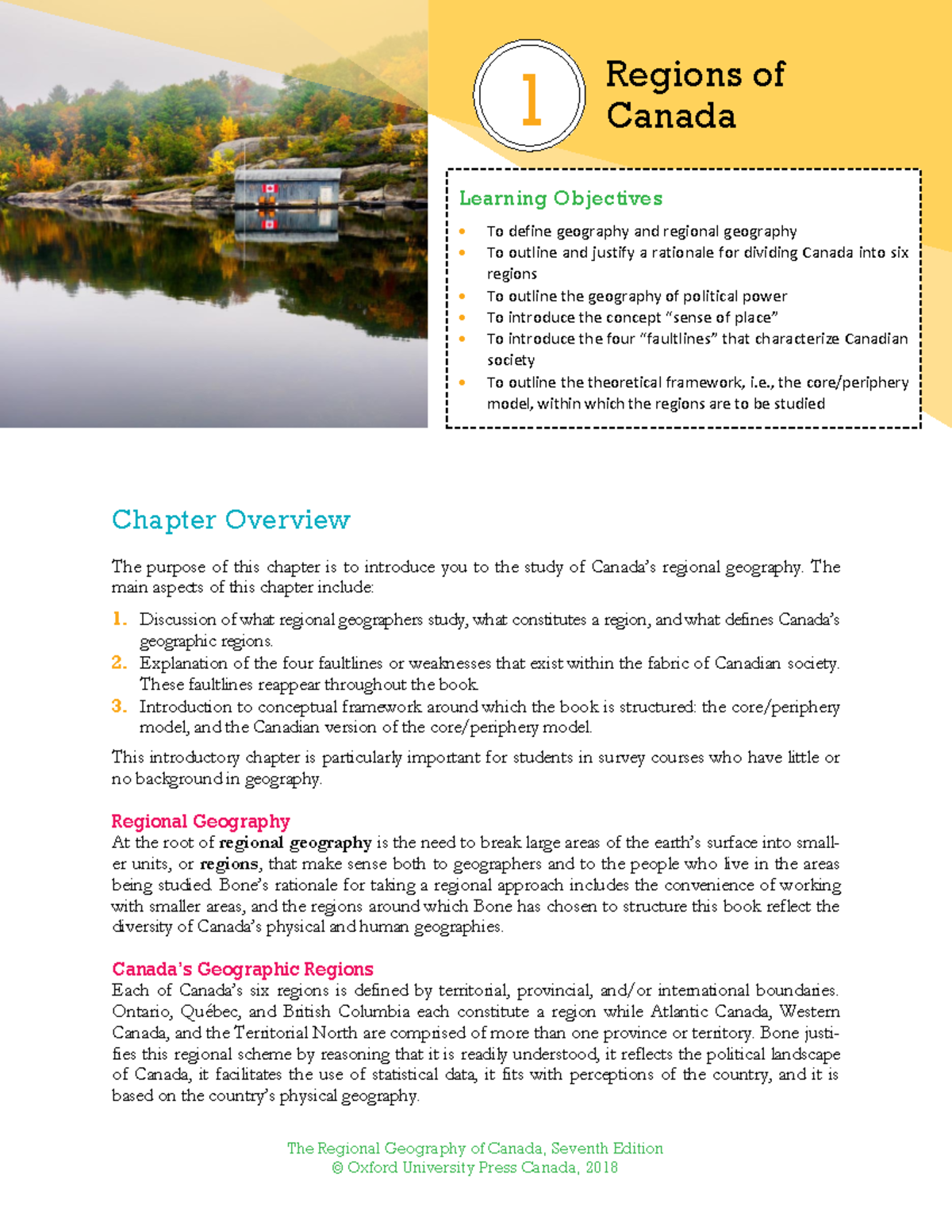 Bone7e SSG Chapter 1 textbook The Regional Geography of Canada
