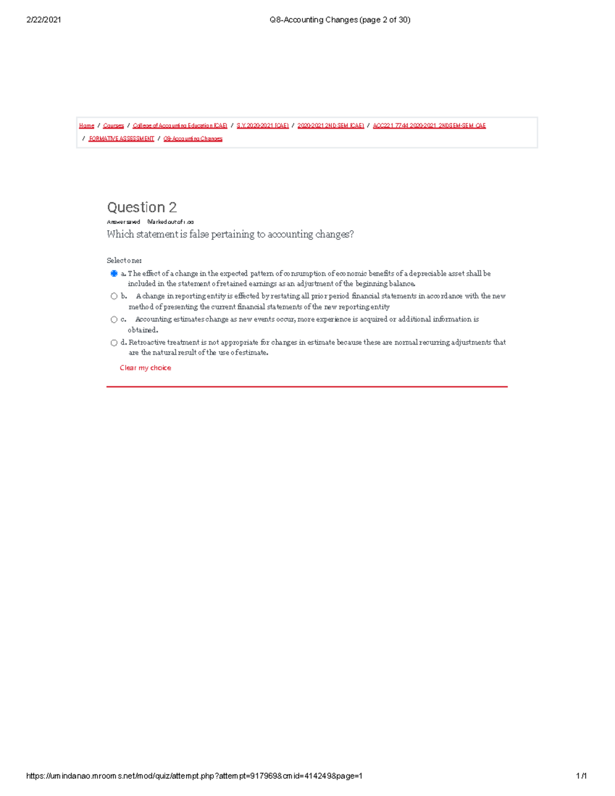 Accounting Changes Problem and Solving 1 question - 2/22/2021 Q8 ...