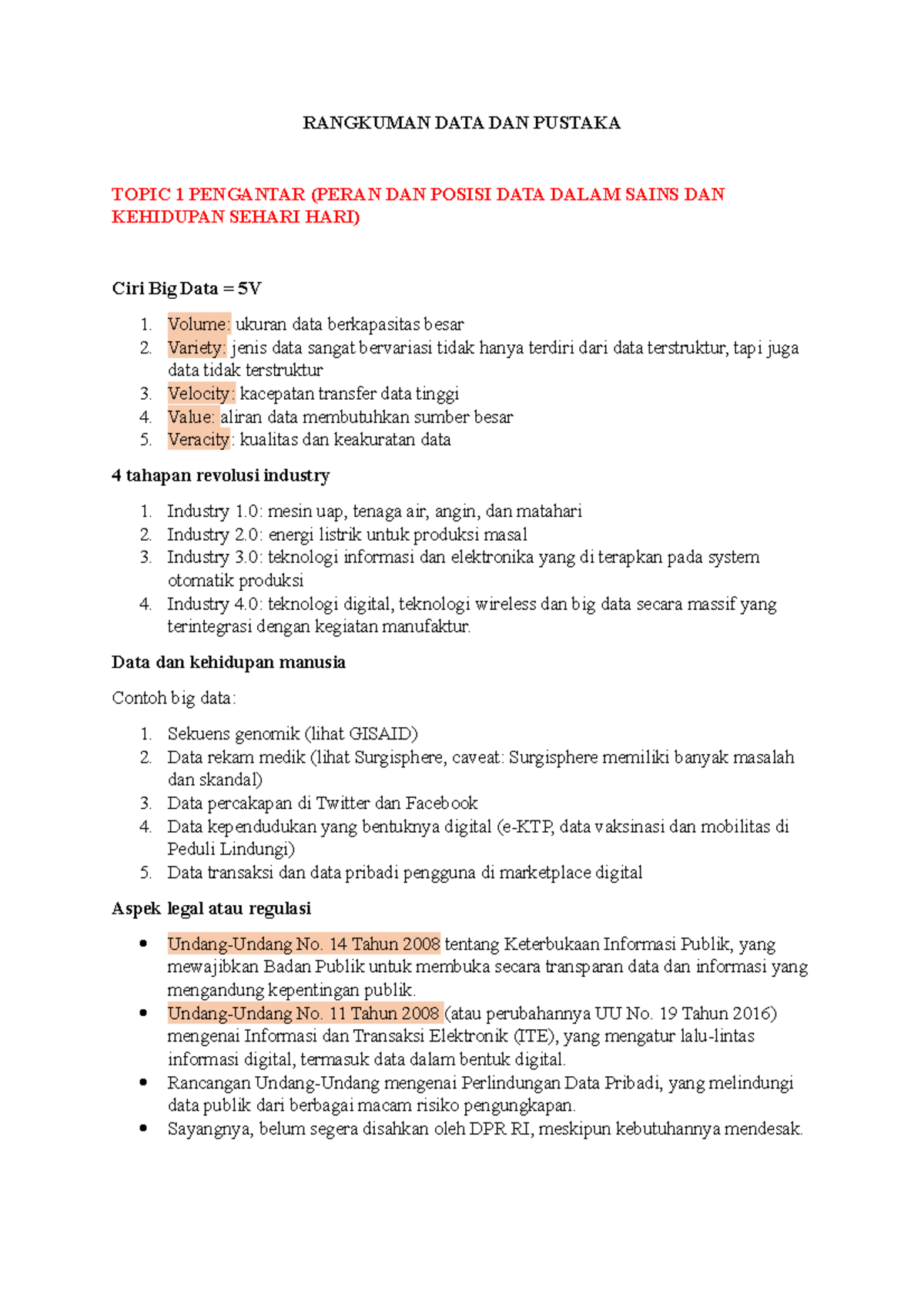 Rangkuman DATA DAN Pustaka - RANGKUMAN DATA DAN PUSTAKA TOPIC 1 ...