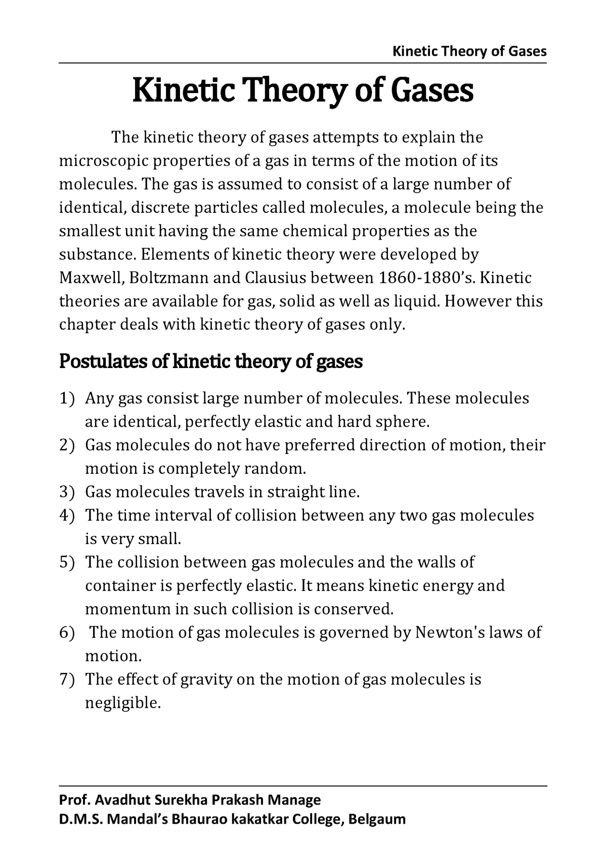 bsc-sem-ii-physics-kinetic-theory-of-gases-prof-avadhut-surekha