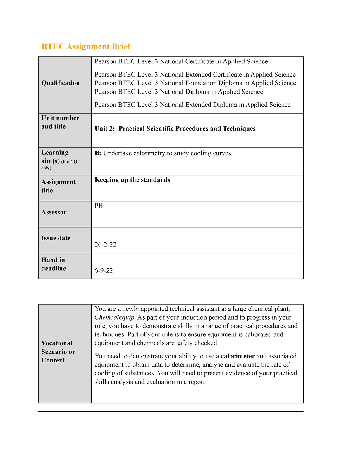 btec assignment submission rules