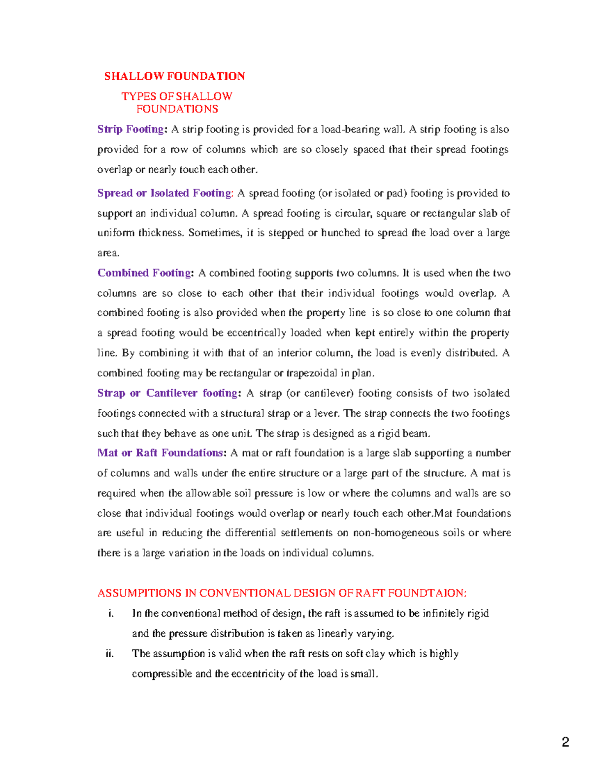 Shallow Foundation - SHALLOW FOUNDATION TYPES OF SHALLOW FOUNDATIONS ...