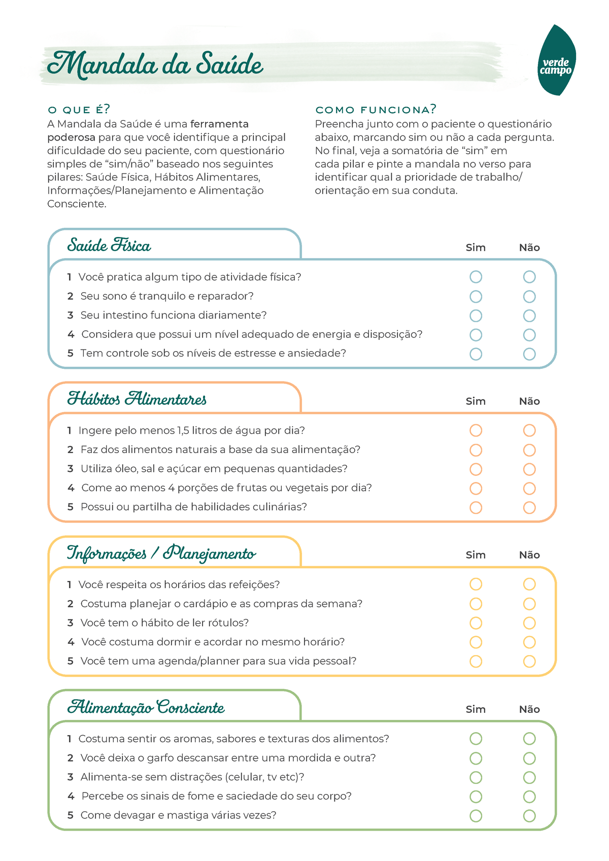 Pilares da saúde - Exercício; alimentação; sono; stress