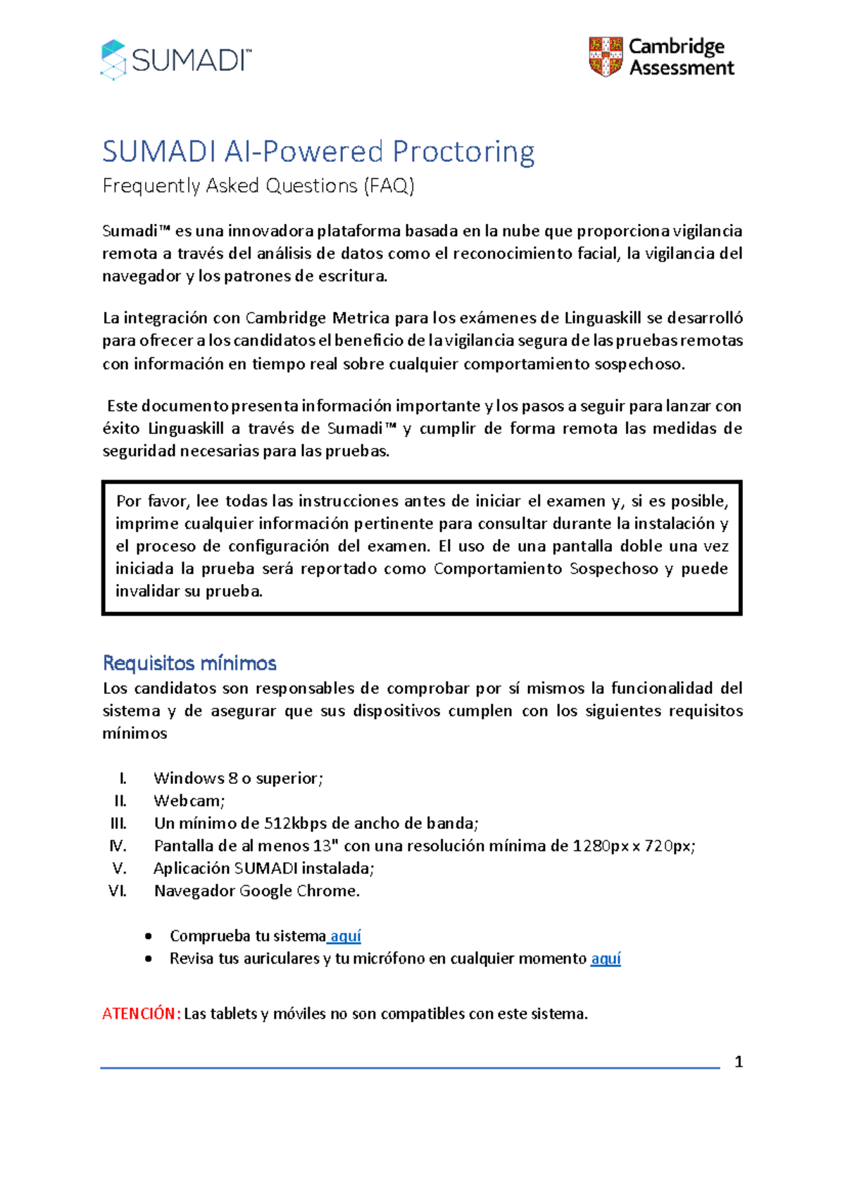 Sumadi-preguntas-frecuentes compress - 1 SUMADI AI-Powered Proctoring ...