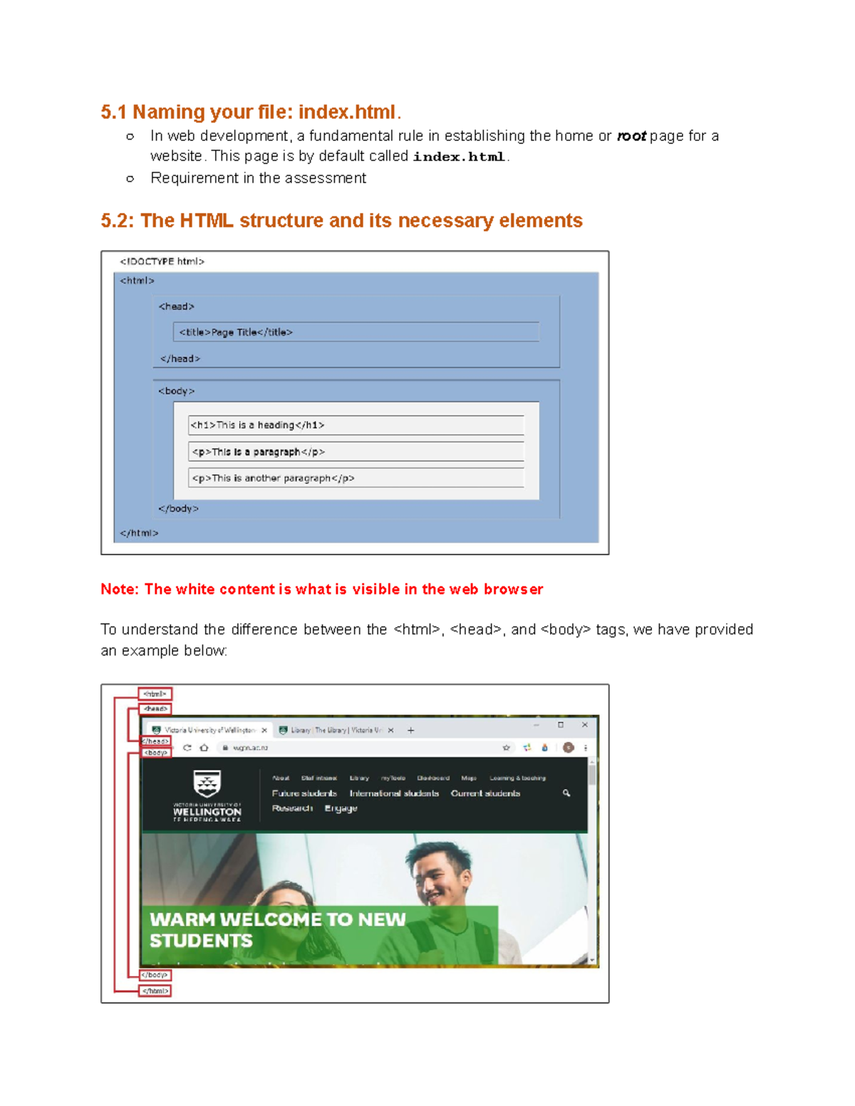 HTML - HTML, helpful for the website assignment - 5 Naming your file ...