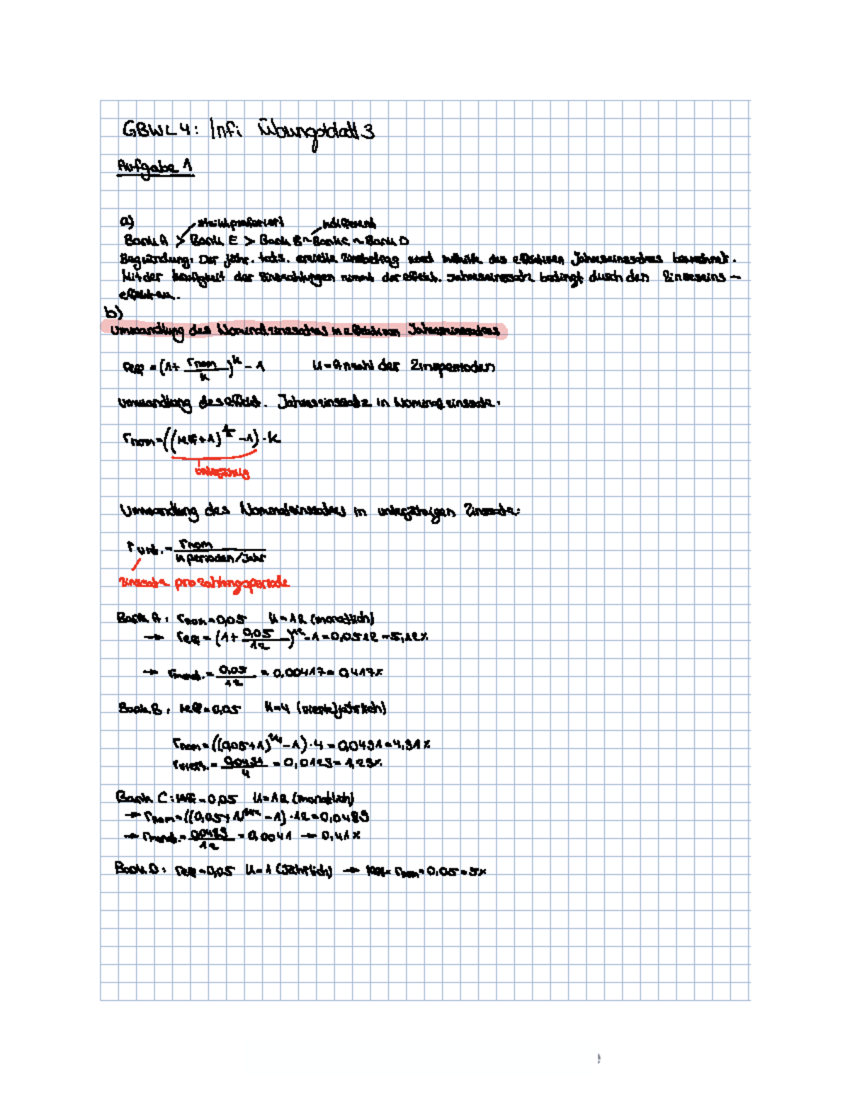 INFI Übungsblatt 3 Lösung - GBWL 4 Infi Übungsblatt 3 Aufgabelte ...