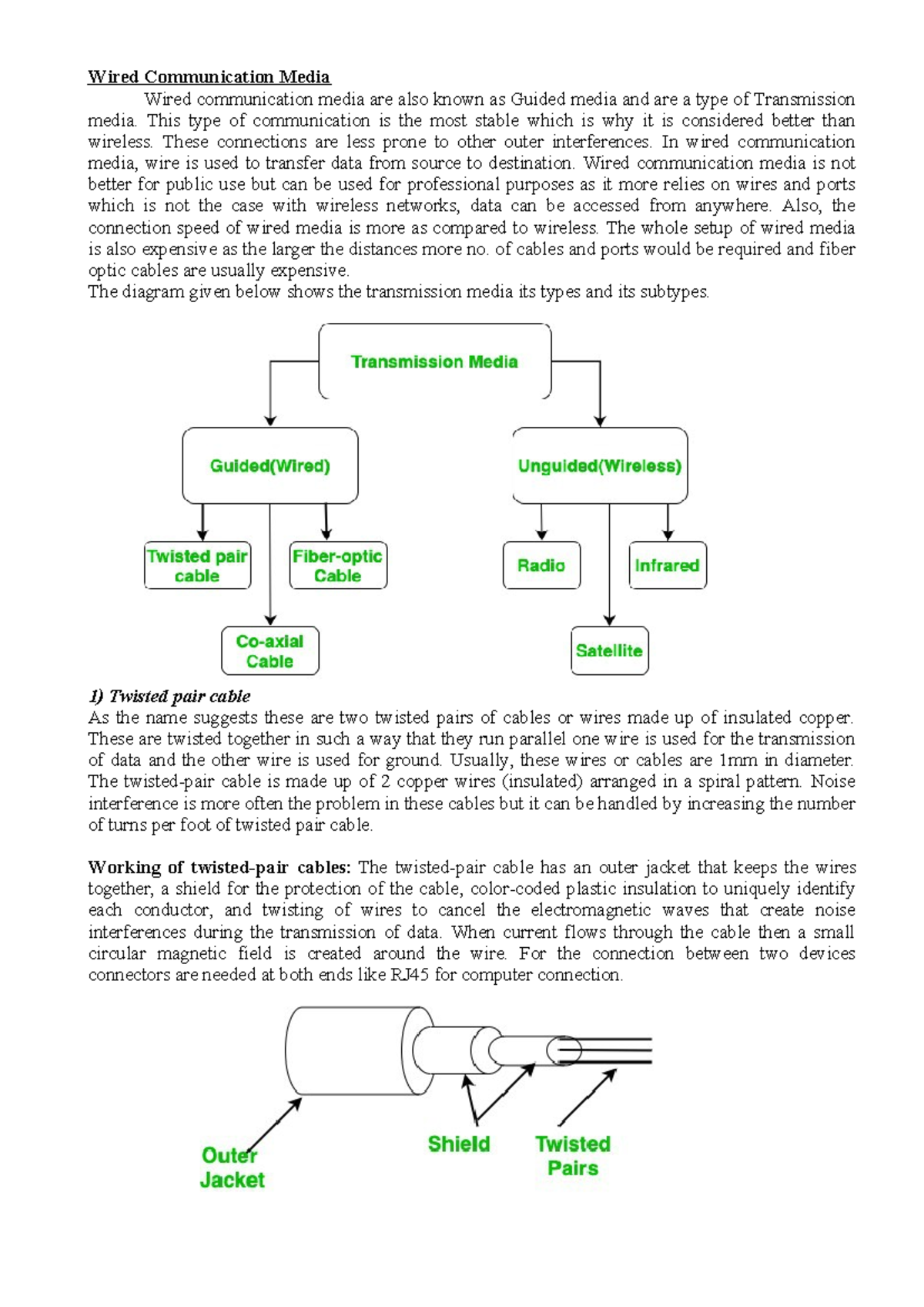 1.5 Wired media - edededededed - Wired Communication Media Wired ...