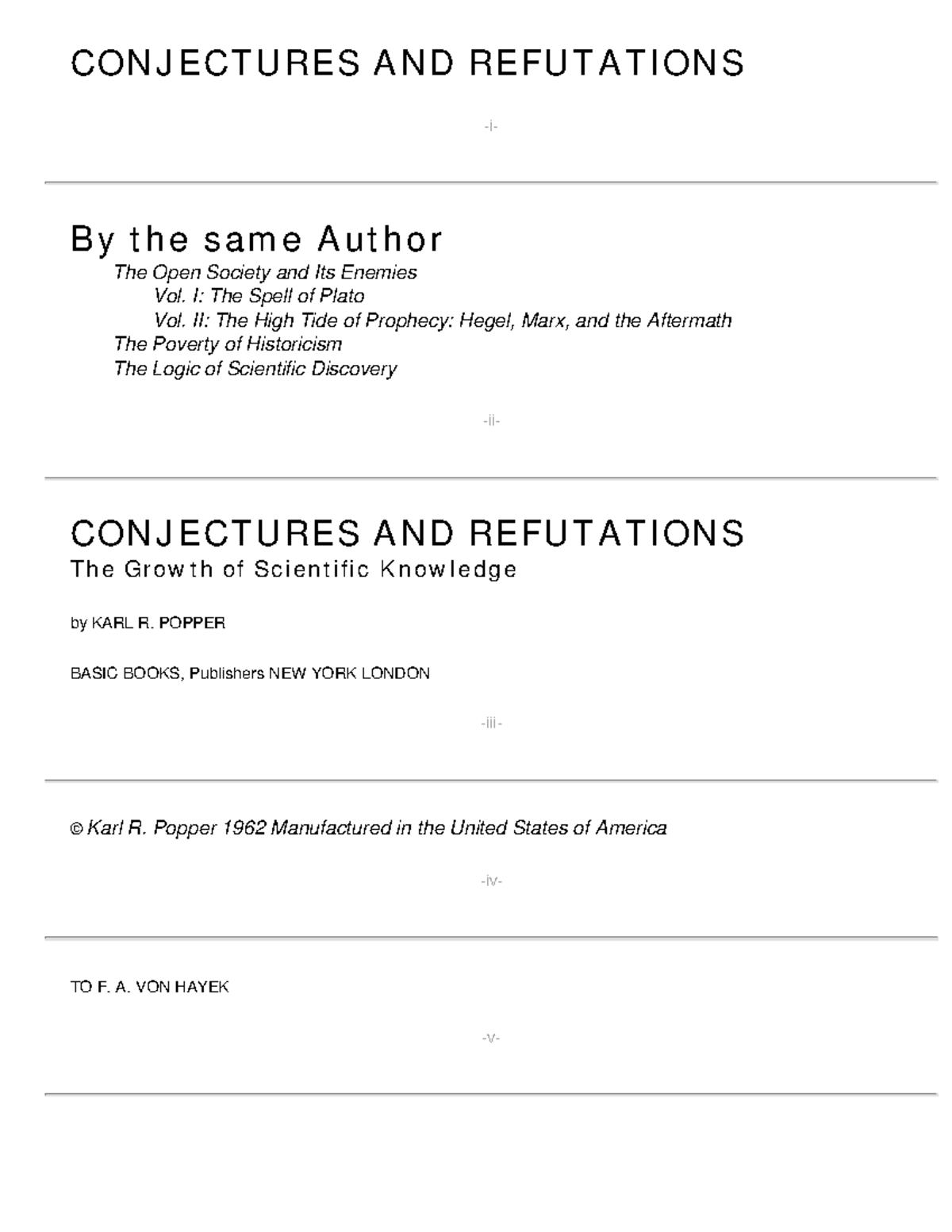 Karl Popper - Conjectures And Refutations The Growth Of Scientific ...