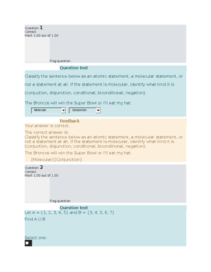 Discrete Mathematics Answer - ( A' )' = empty set? True False Correct ...