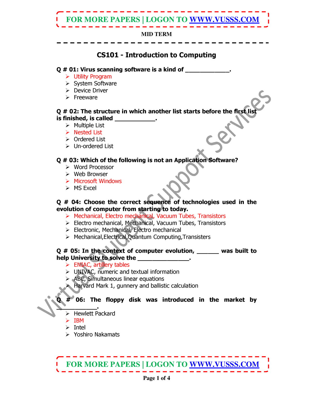 mid term papers of cs101 by moaaz