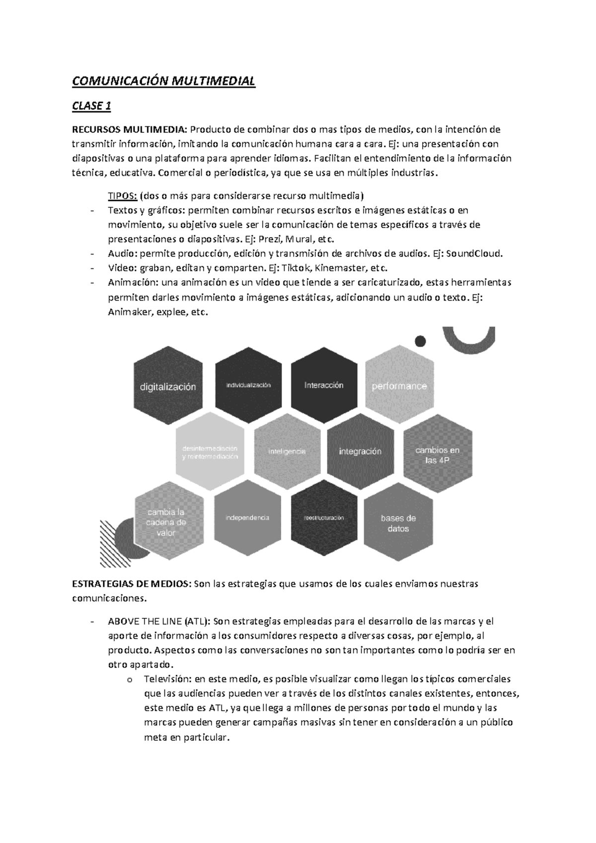 Comunicación Multimedial - COMUNICACIÓN MULTIMEDIAL CLASE 1 RECURSOS ...