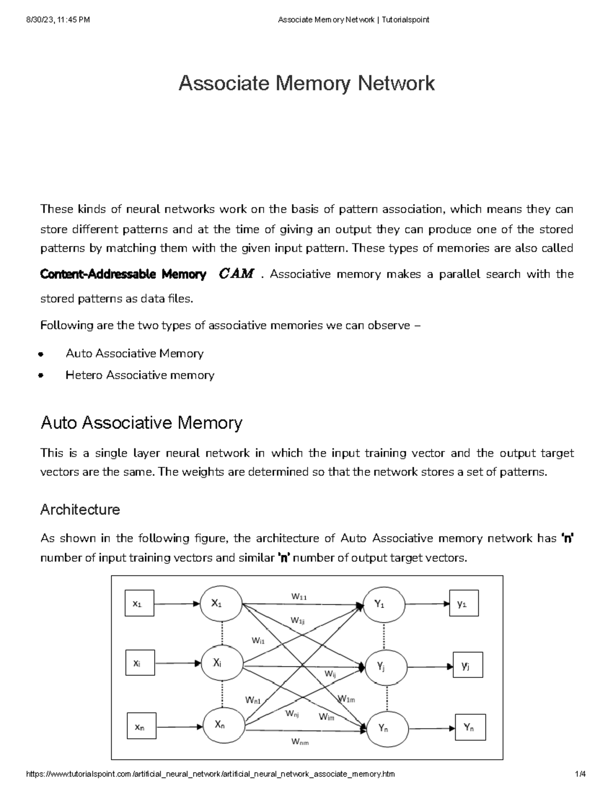 Tutorialspoint sales neural network