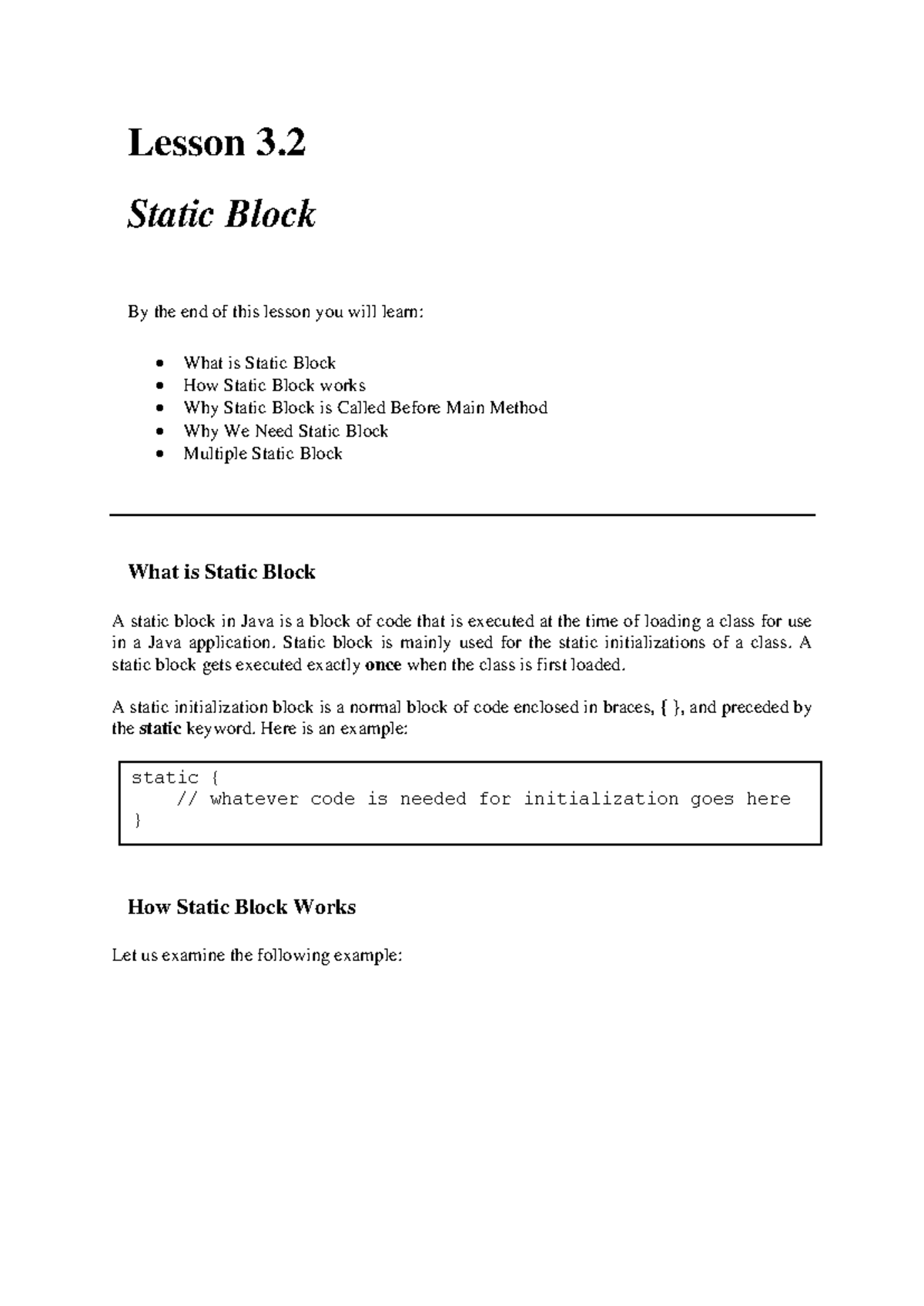 static-block-java-notes-lesson-3-static-block-by-the-end-of-this