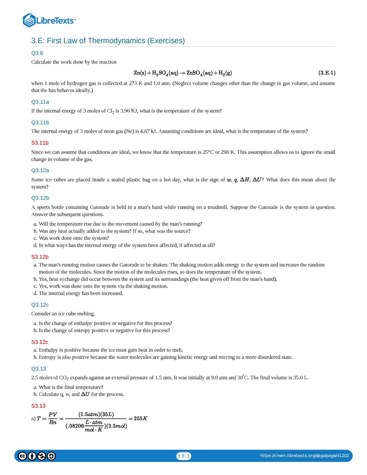 03 - Exercice And Course - 3: First Law Of Thermodynamics (Exercises ...