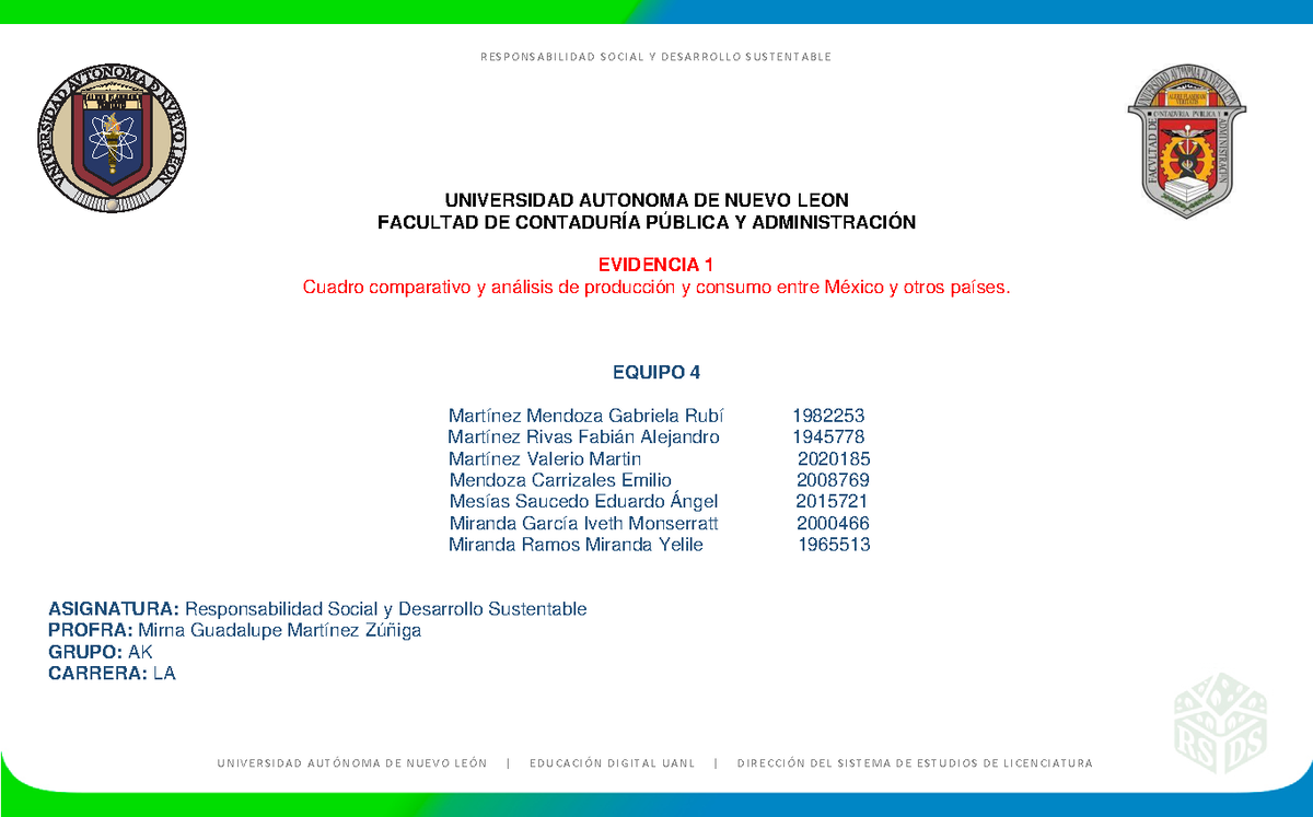 E1 - RSy DS - evidencia - UNIVERSIDAD AUTONOMA DE NUEVO LEON FACULTAD ...