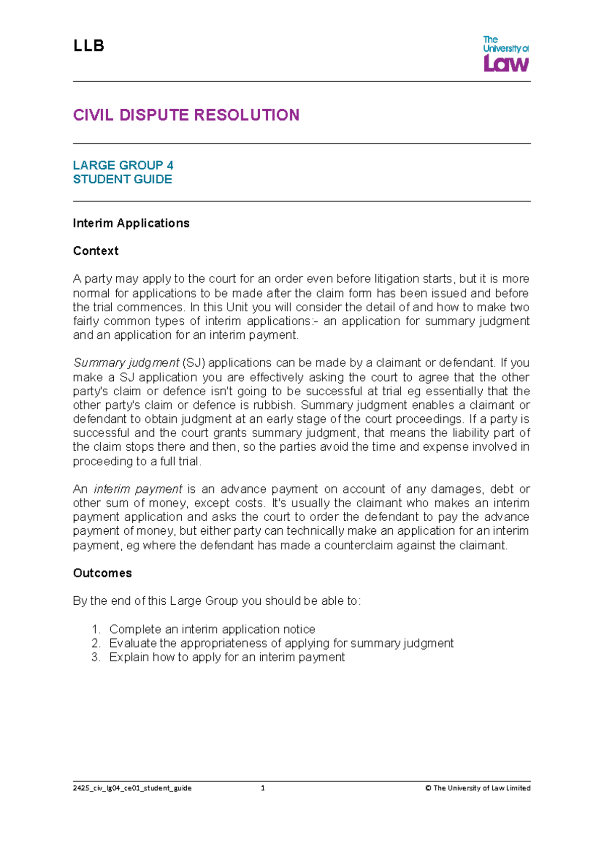 Civil Dispute Resolution 4 LG - CIVIL DISPUTE RESOLUTION LARGE GROUP 4 ...