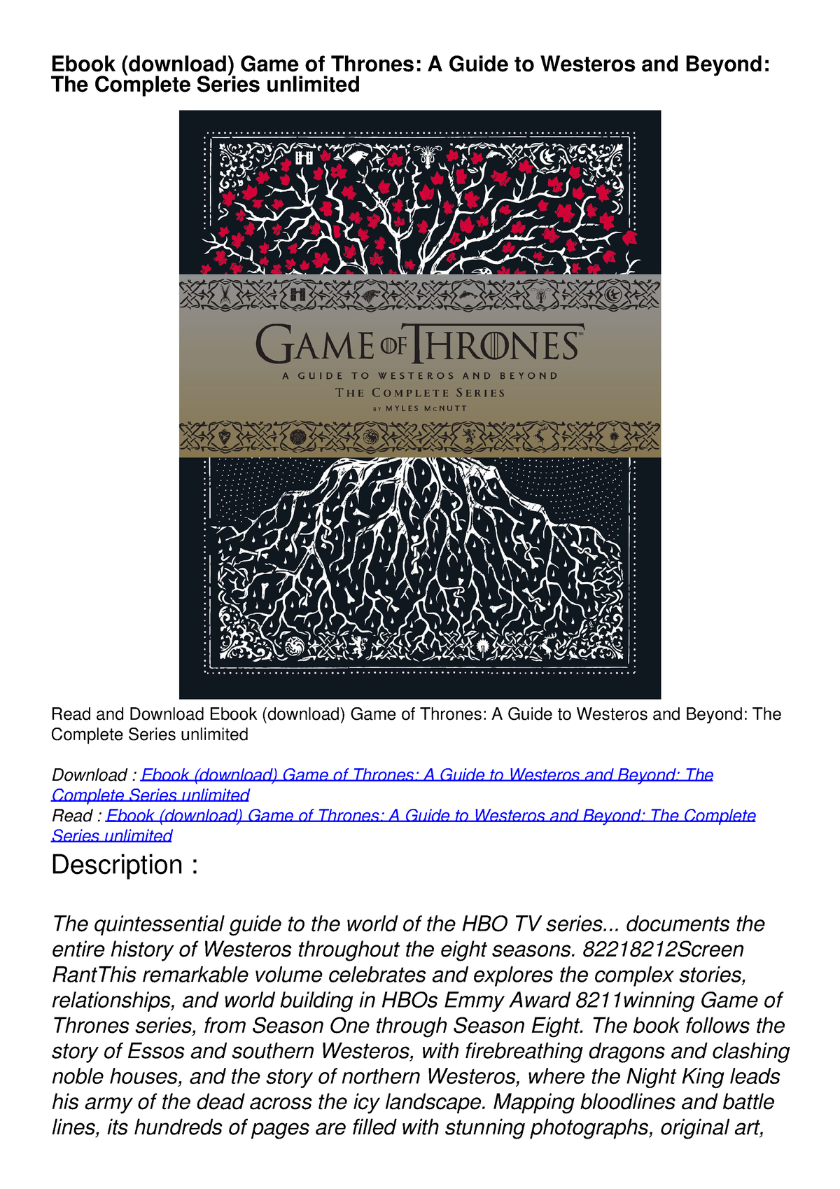 Game Of Thrones Free Ebook